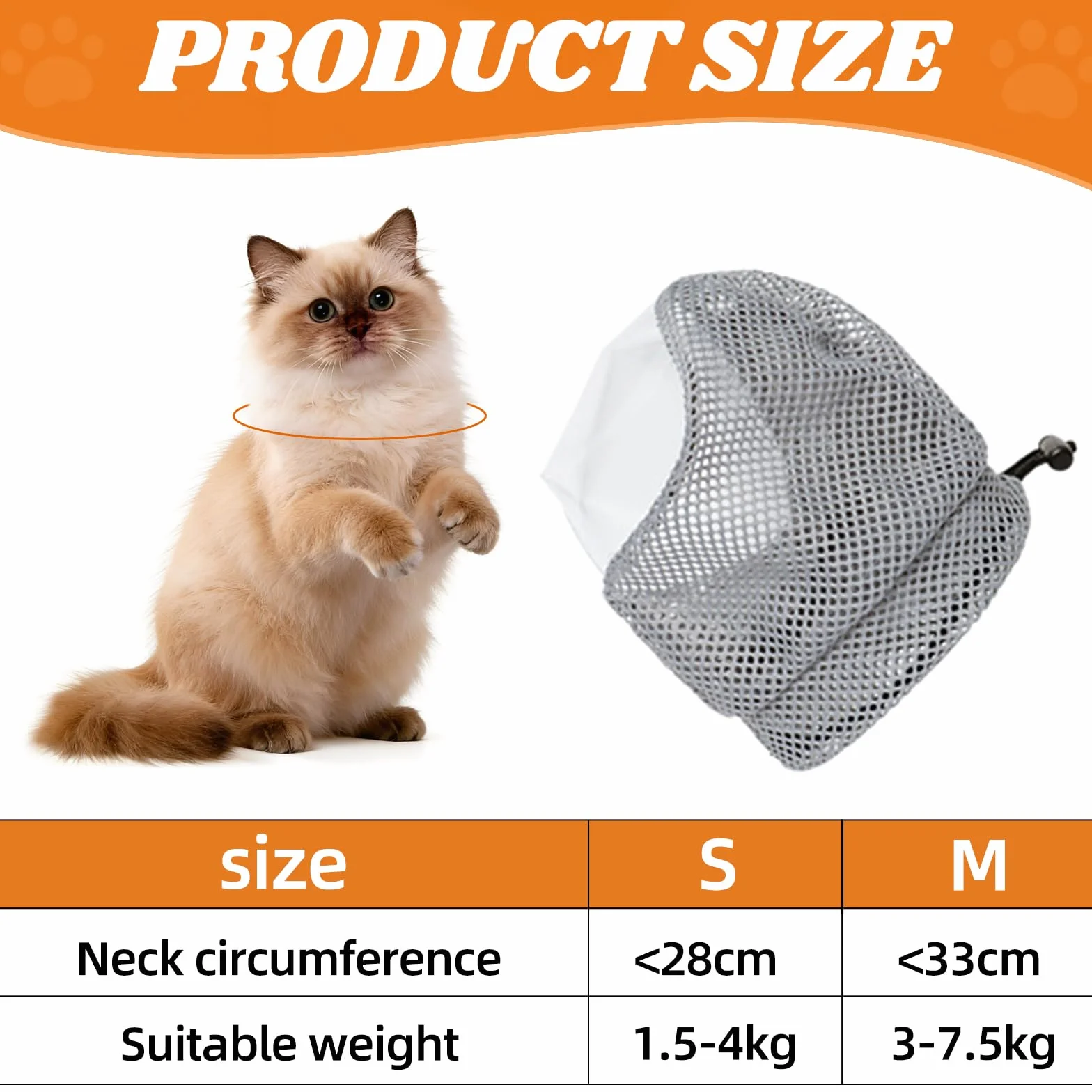 KATELUO Muselière pour Chat Réglable Anti Morsure, 4 Pcs Couvre Griffes et Pattes pour Toilettage Bain