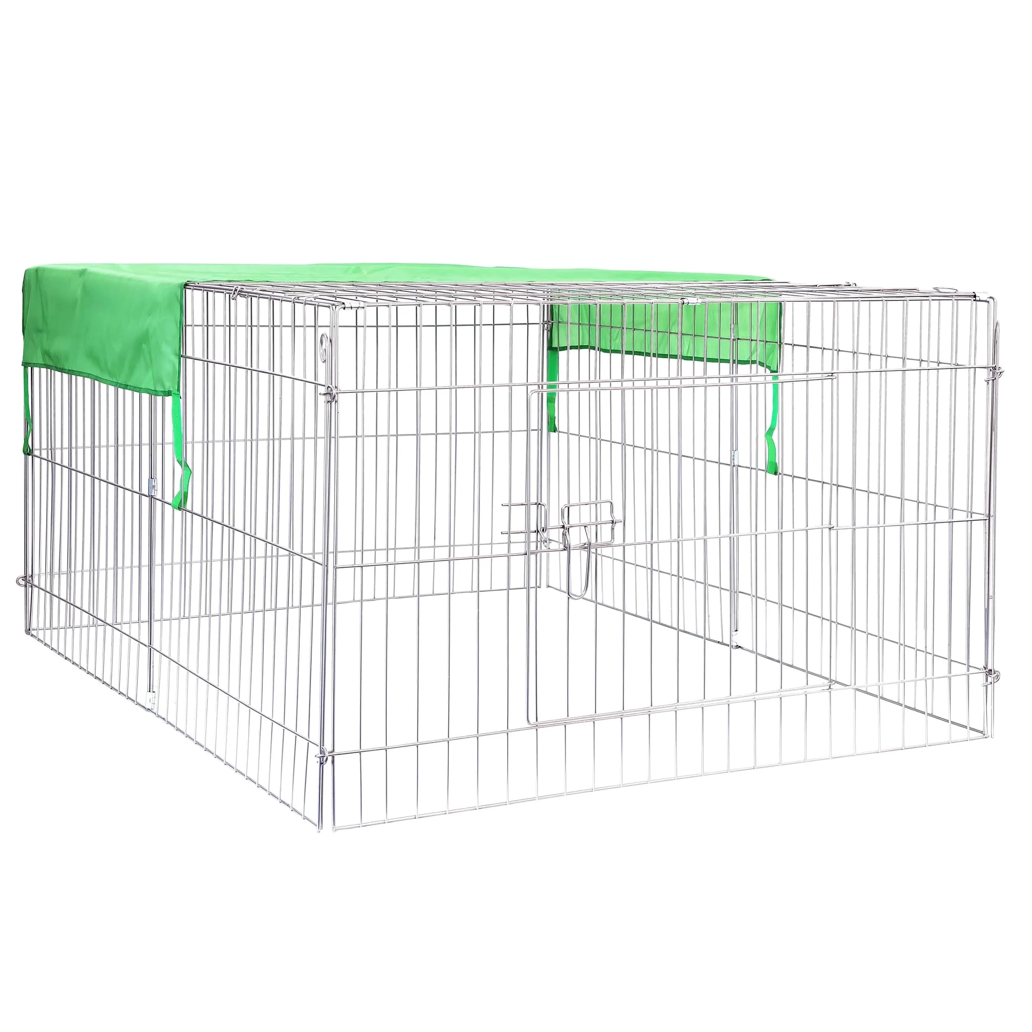 Wiltec Parc Enclos pour Petits Animaux domestiques - 122 x 95 x 58 cm - Clôture Cage avec Bâche Protection Solaire Cage - pour Cochons d'Inde Hamster