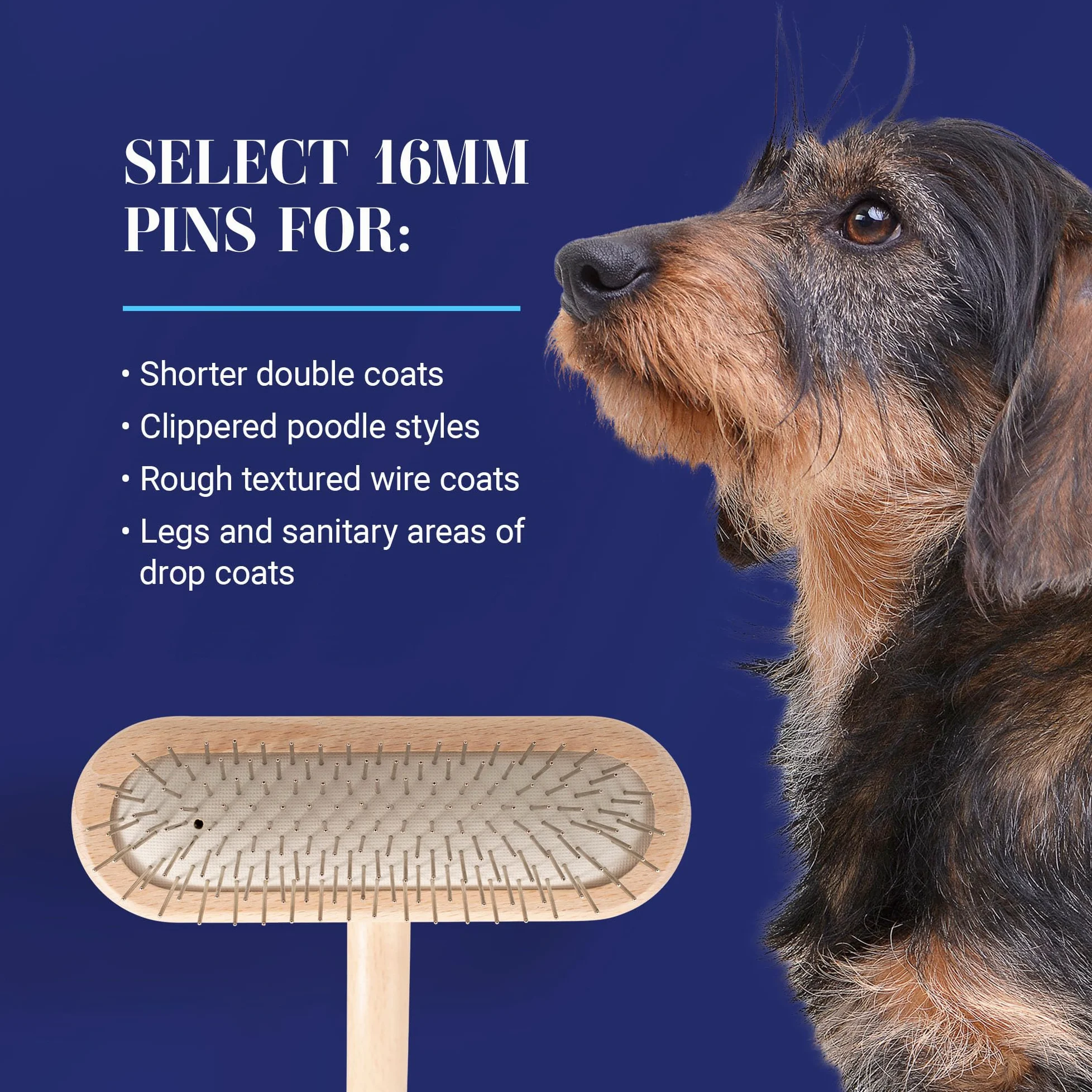 Chris Christensen Brosse pour Chien, Brosse en T de 27 mm, pour toiletter comme Un Professionnel, épingles en Acier Inoxydable, Corps en Bois de hêtre léger, Pointes polies et polies, Lutte Contre la
