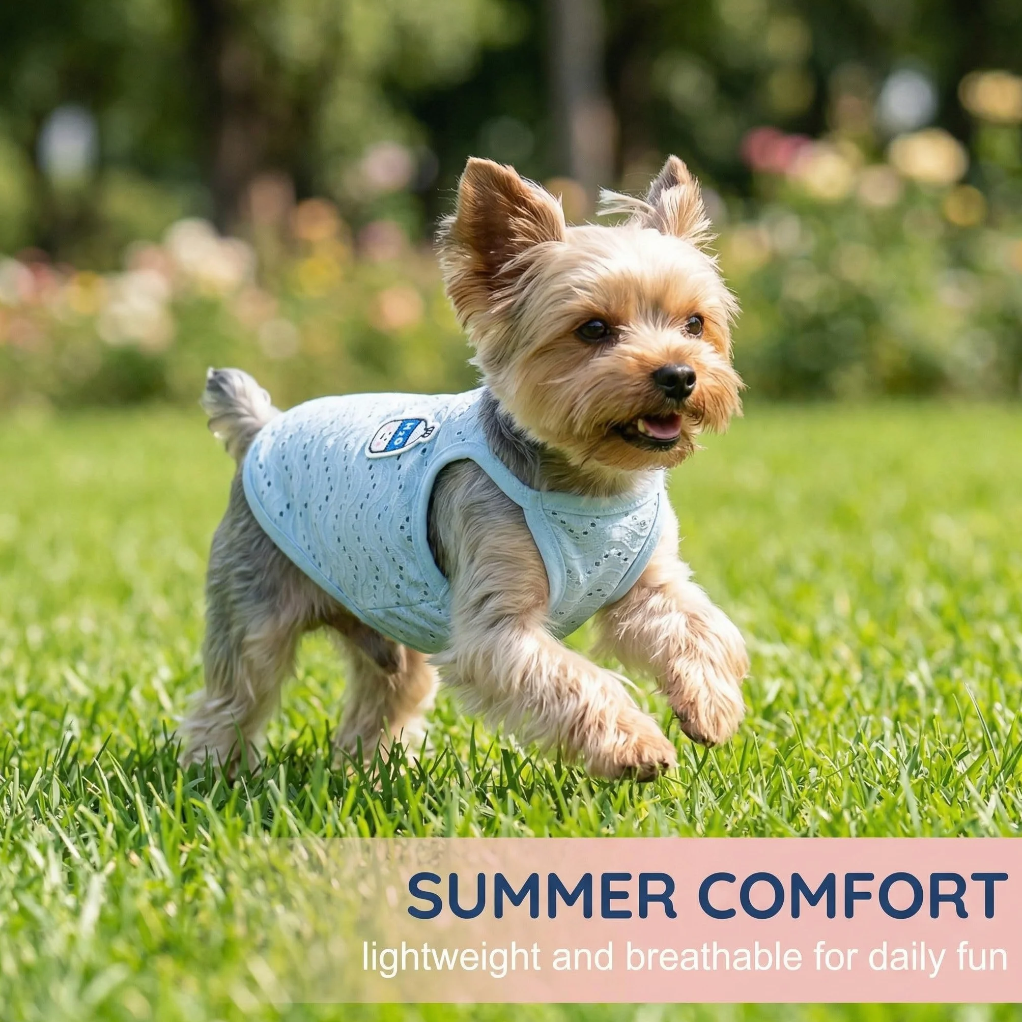 Lot de 2 T-Shirts pour Chien et Chat, Vêtement d'Été Respirant, Taille L, Rose et Bleu