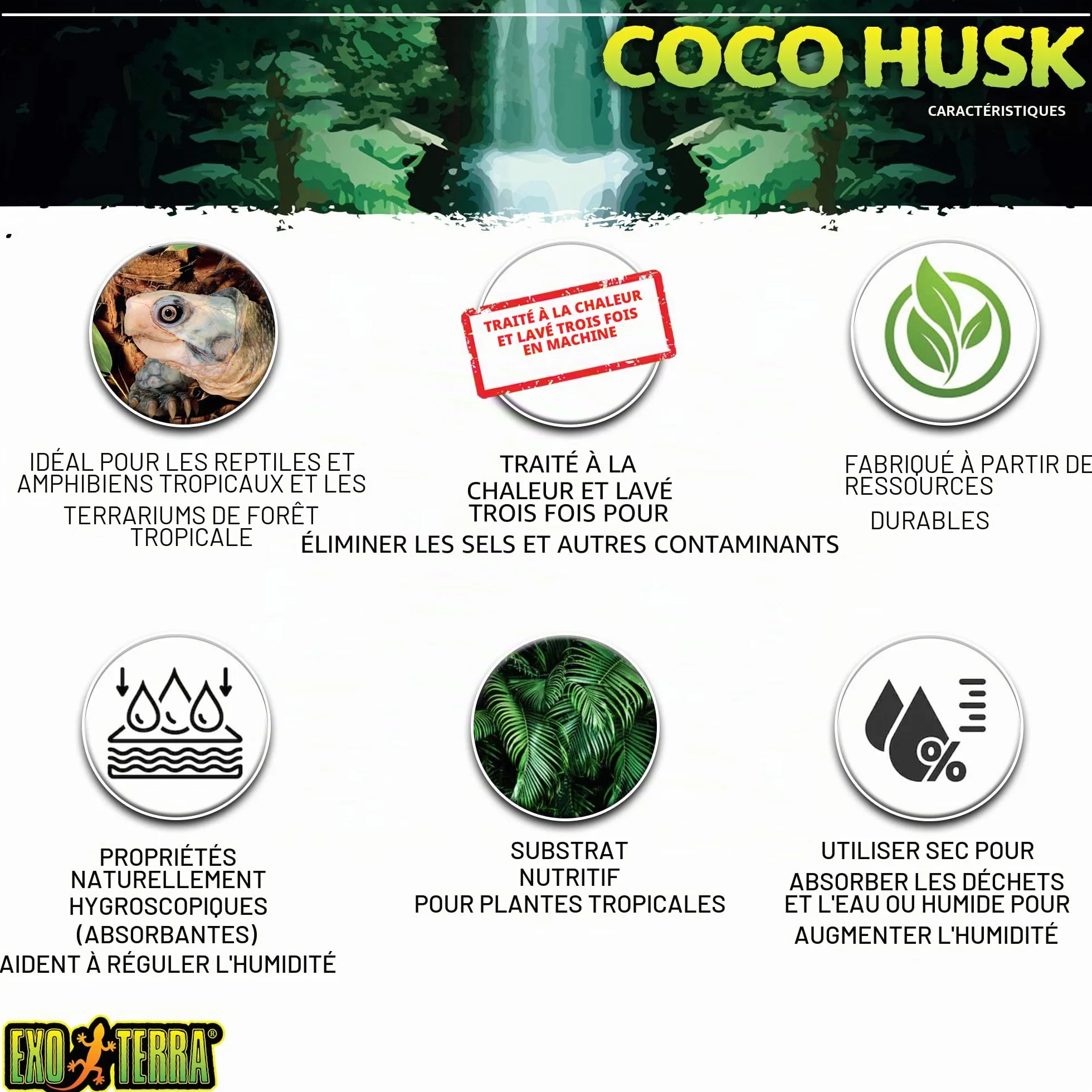 Exo Terra Coque de noix de coco 4.4 L