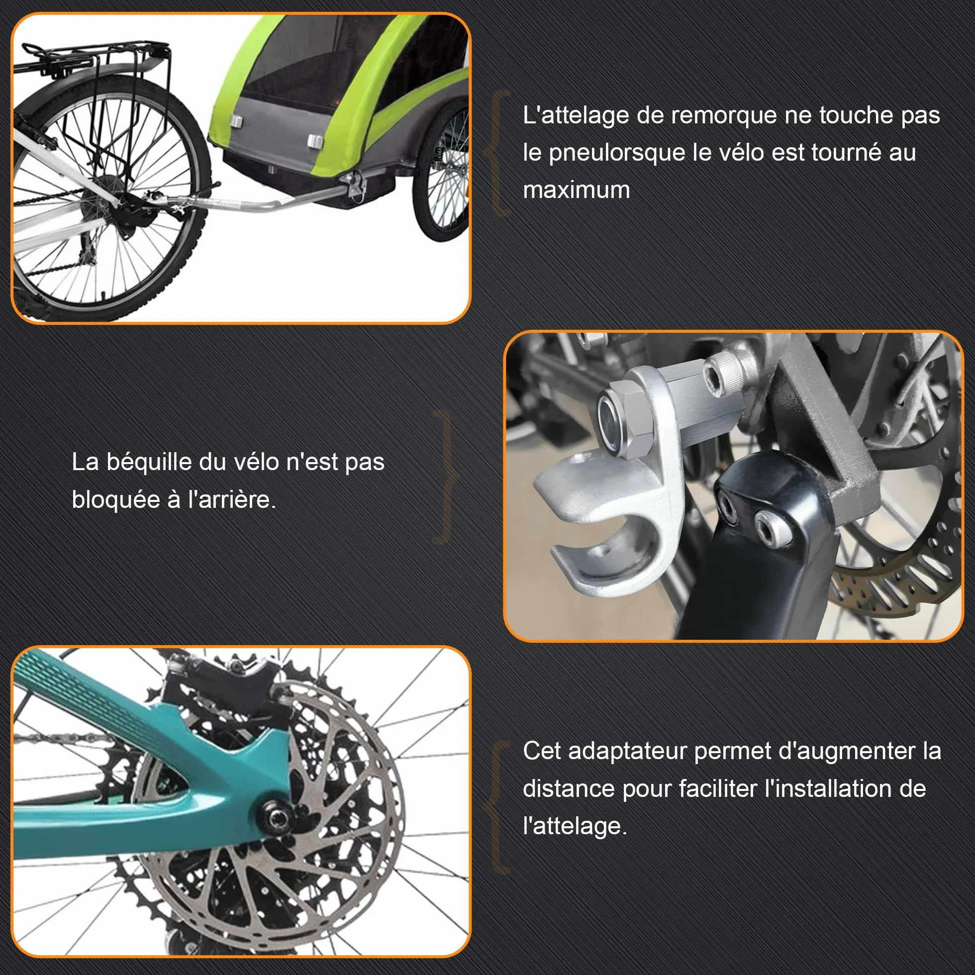 Adaptateur d'essieu de vélo universel M10 x 1,0 axe Plein 3/8" x 26 Serrage Rapide M5