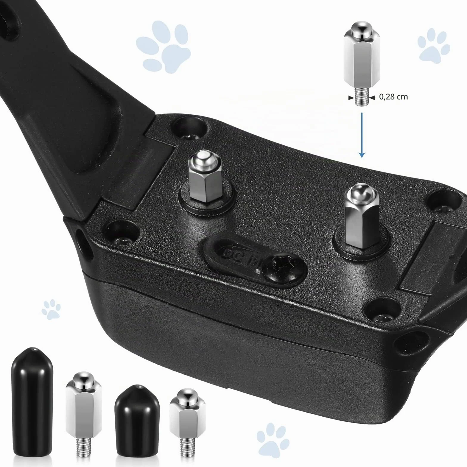 Colliers de dressage chien points de contact supplémentaires 12 pièces rechange griffes capuchons caoutchouc conducteur