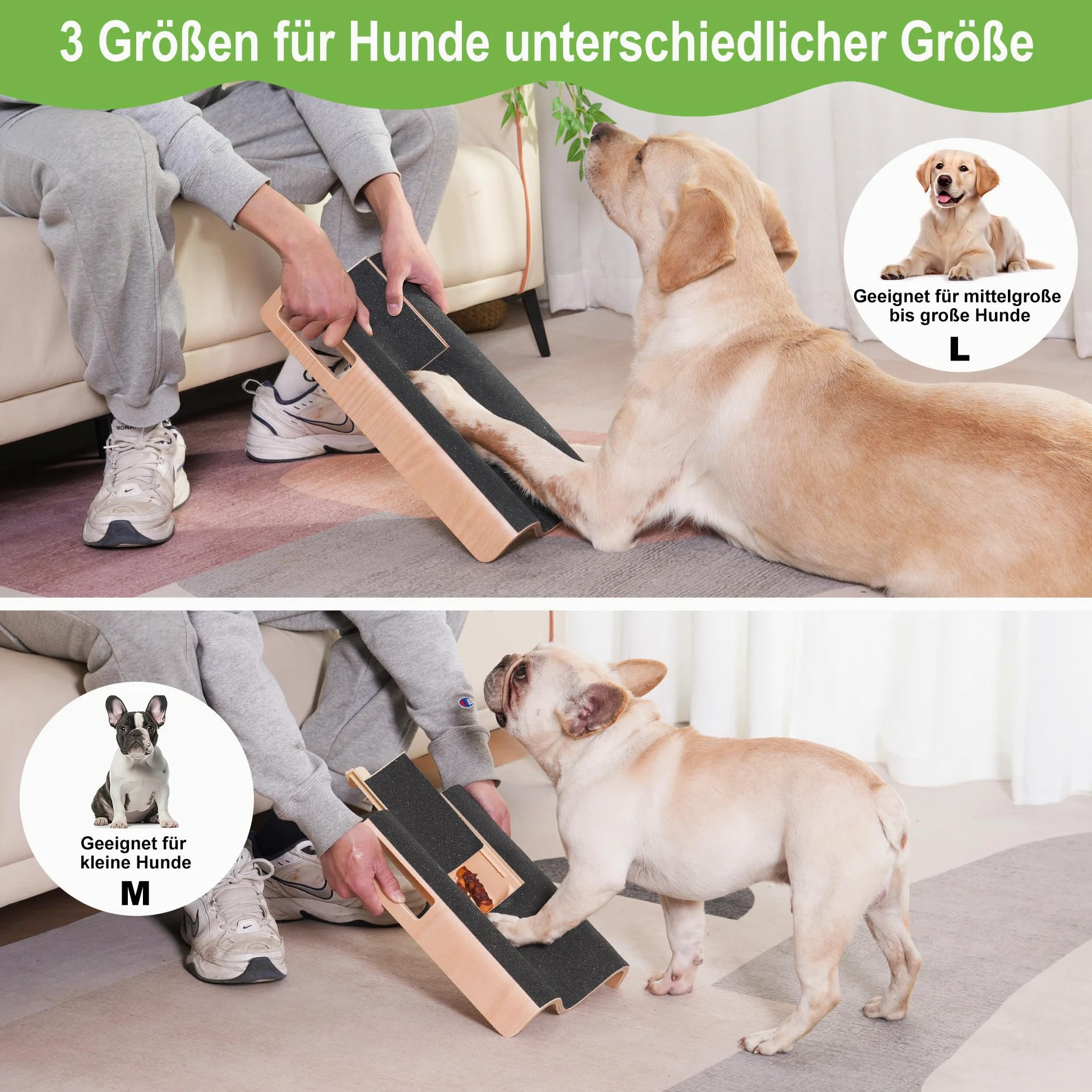 Planche à griffer pour Grands Chiens avec boîte à friandises, Jouet pour Lime à Ongles et raccourcissement des Griffes latérales Plus Facile (XL, avec boîte à friandises)