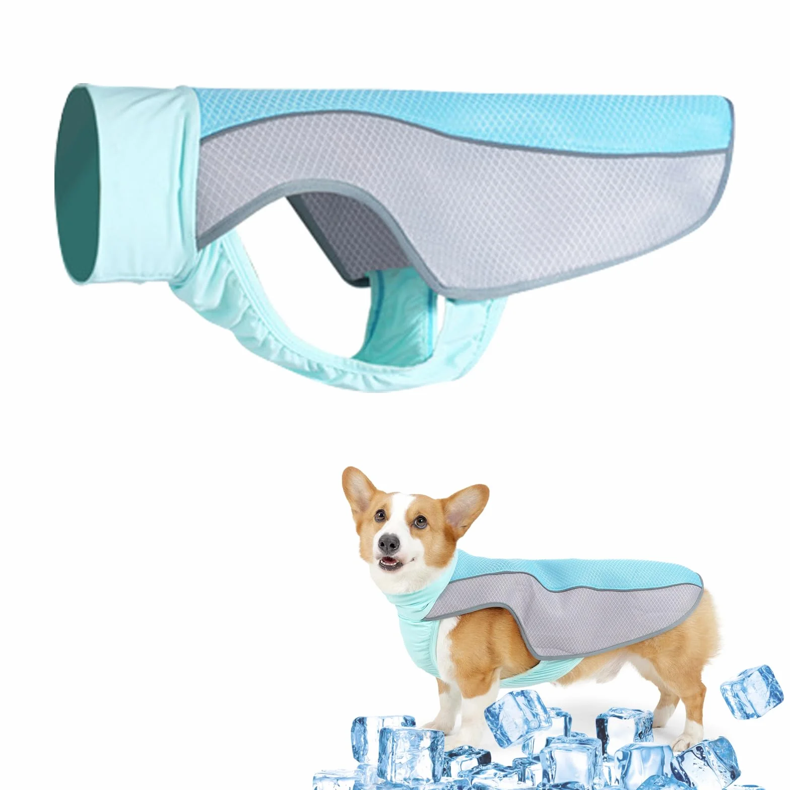 Gilet Rafraîchissant pour Chien, Manteau de Refroidissement UV pour Promenade Plages Activités Extérieures (M)