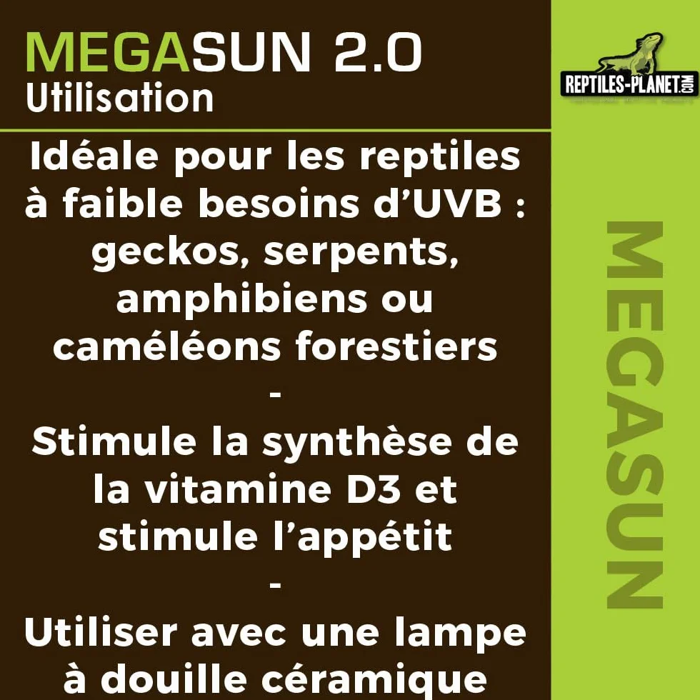 Reptiles Planet MegaSun UVB 2.0 26 W Ampoule UVA UVB