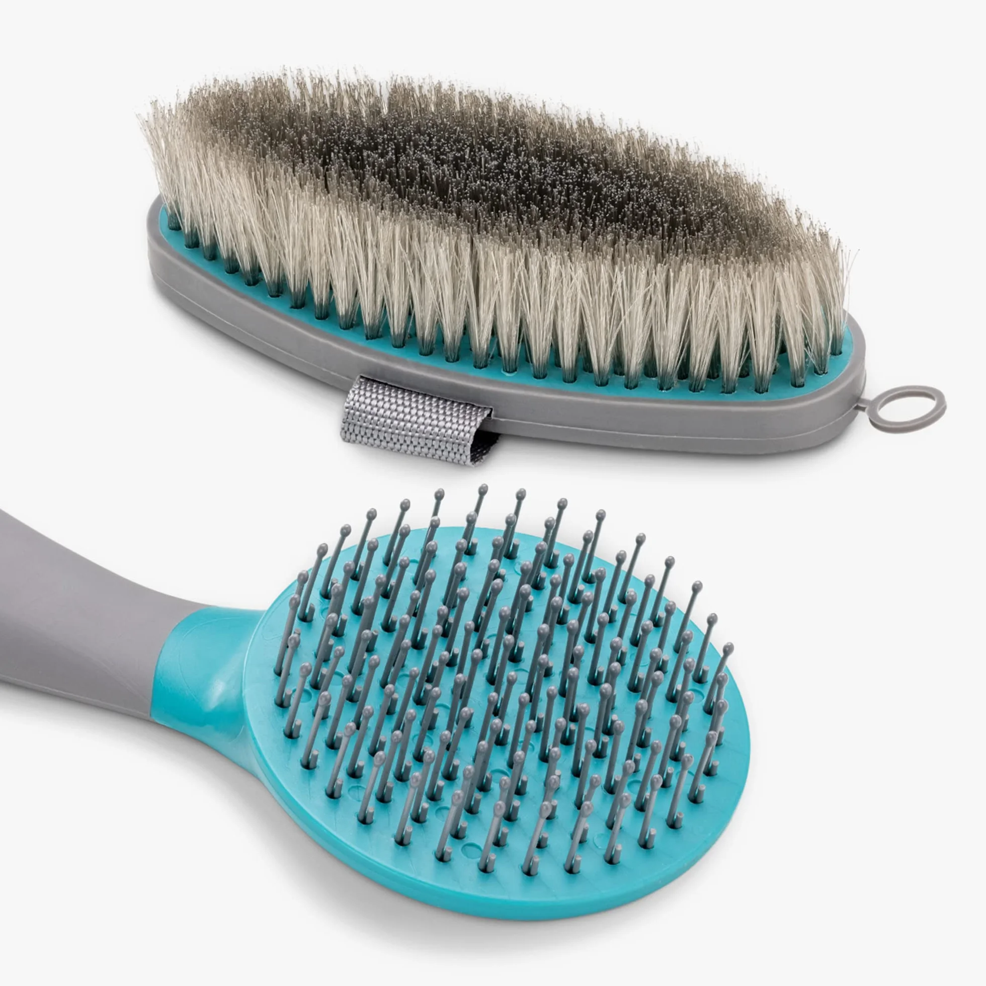 Navaris Brosse Cheval équitation - Kit 2X Brosse de pansage pour crinière Corps Queue - Accessoires démêlage Soin Chevaux