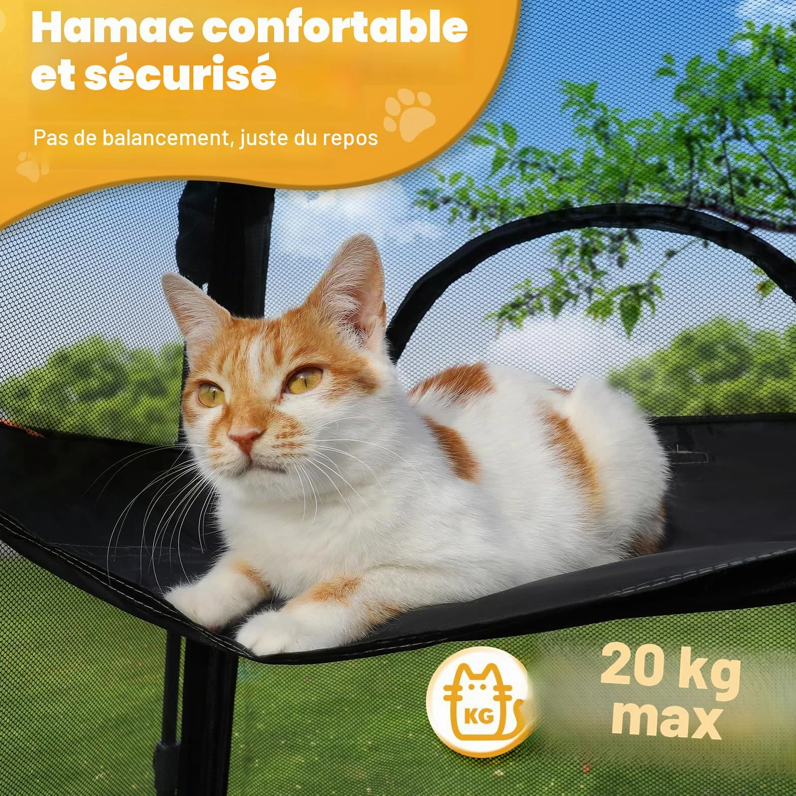 Rywell Enclos pour Chat Extérieur 145x110x110cm 3 Niveaux Pliable avec Sac de Transport