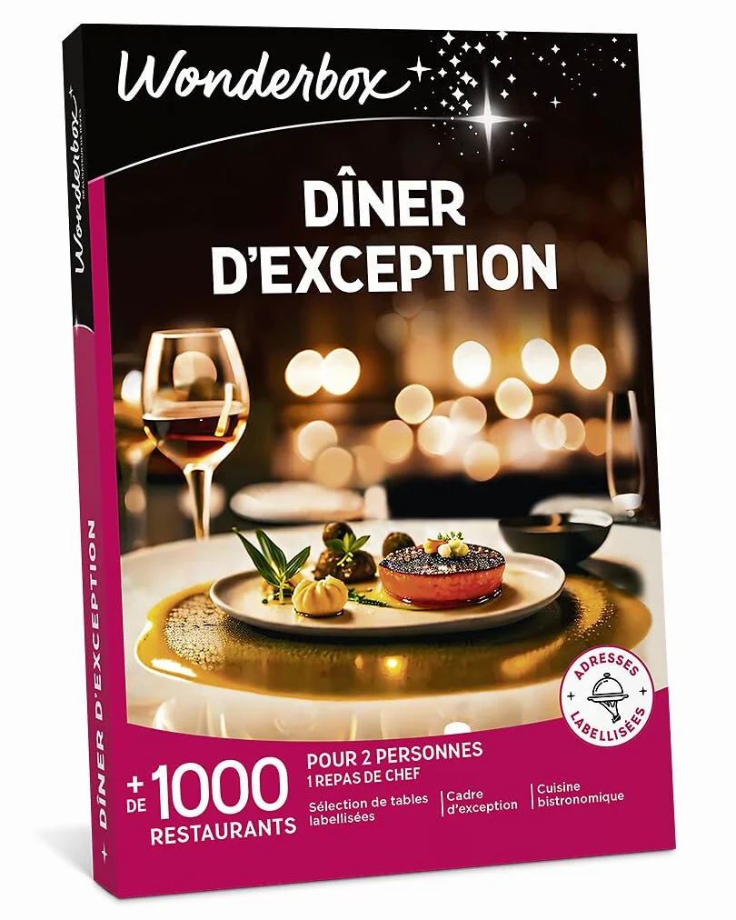 Wonderbox Coffret Cadeau Dîner d'Exception 1070 Restaurants Gastronomiques pour 2 Personnes