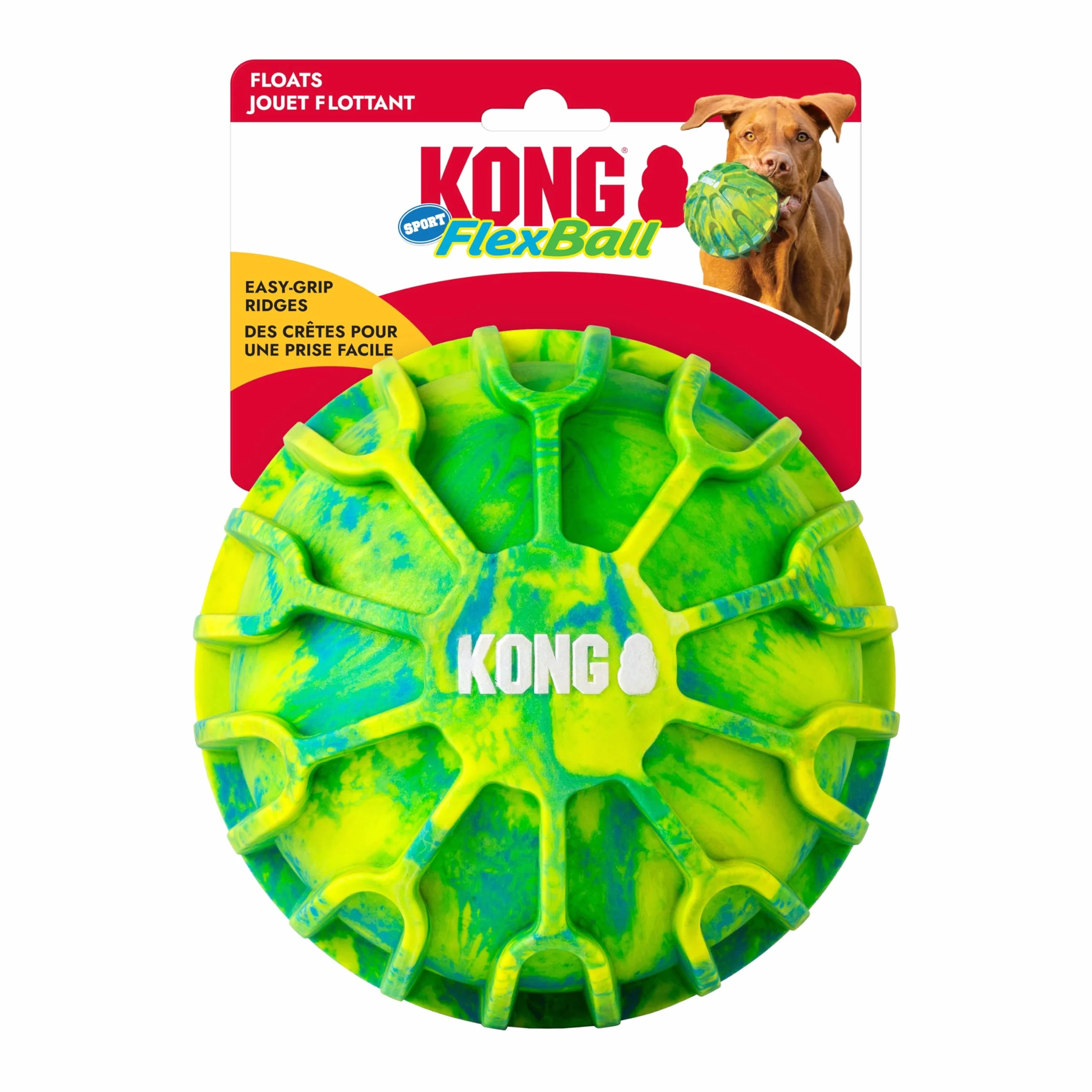 KONG Sport FlexBall duża piłka dla psa z piszczkiem i żłobieniami