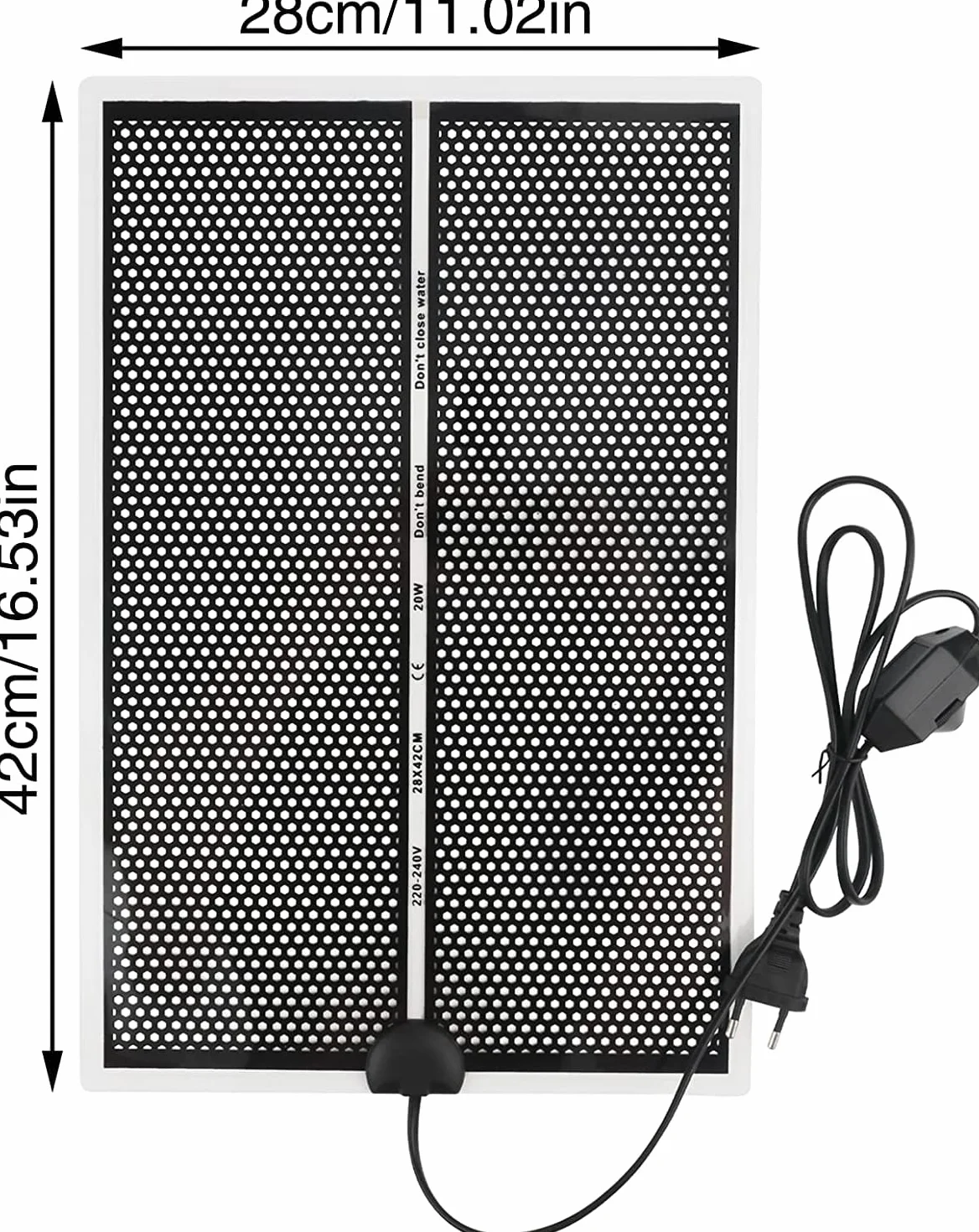 Tapis Chauffant pour Terrarium Reptile 20W 28x42 cm