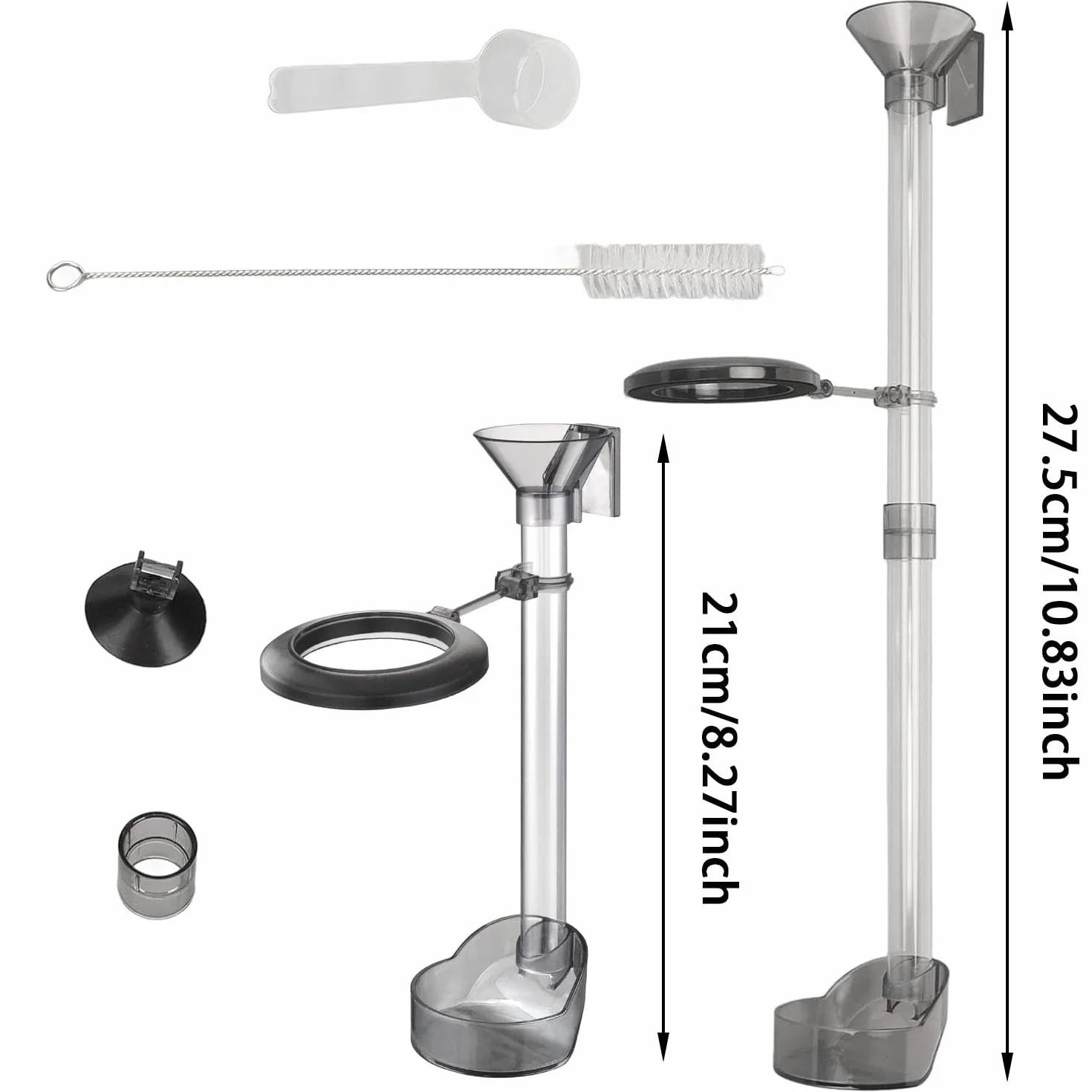 Aquarium Fish Feeder Tube Kit, Tube Alimentation Crevettes Acrylique, pour Aquarium Crevettes Cristal