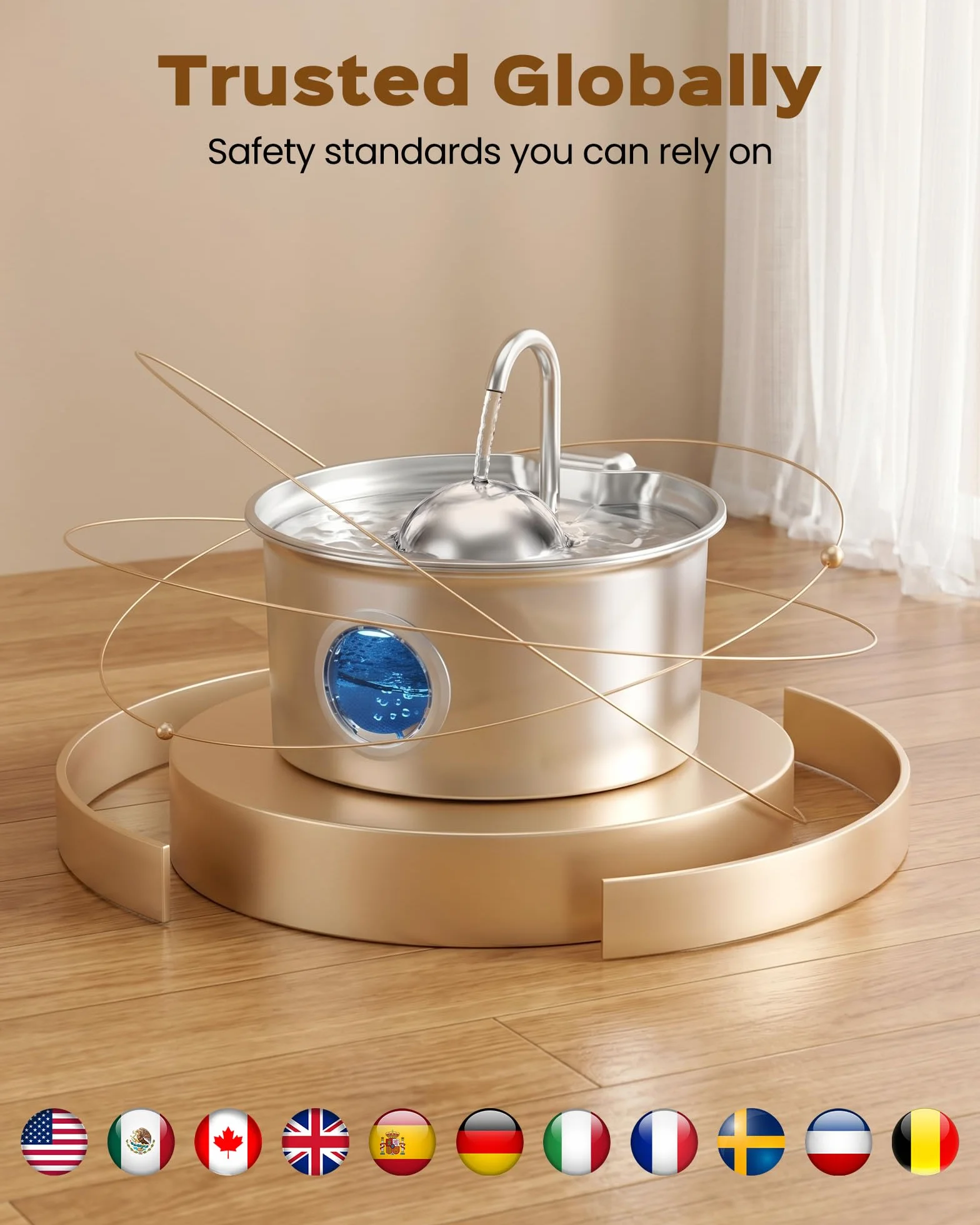 Fontaine à Eau Chat Inox 2,6L Automatique Ultra Silencieux Acier Inoxydable