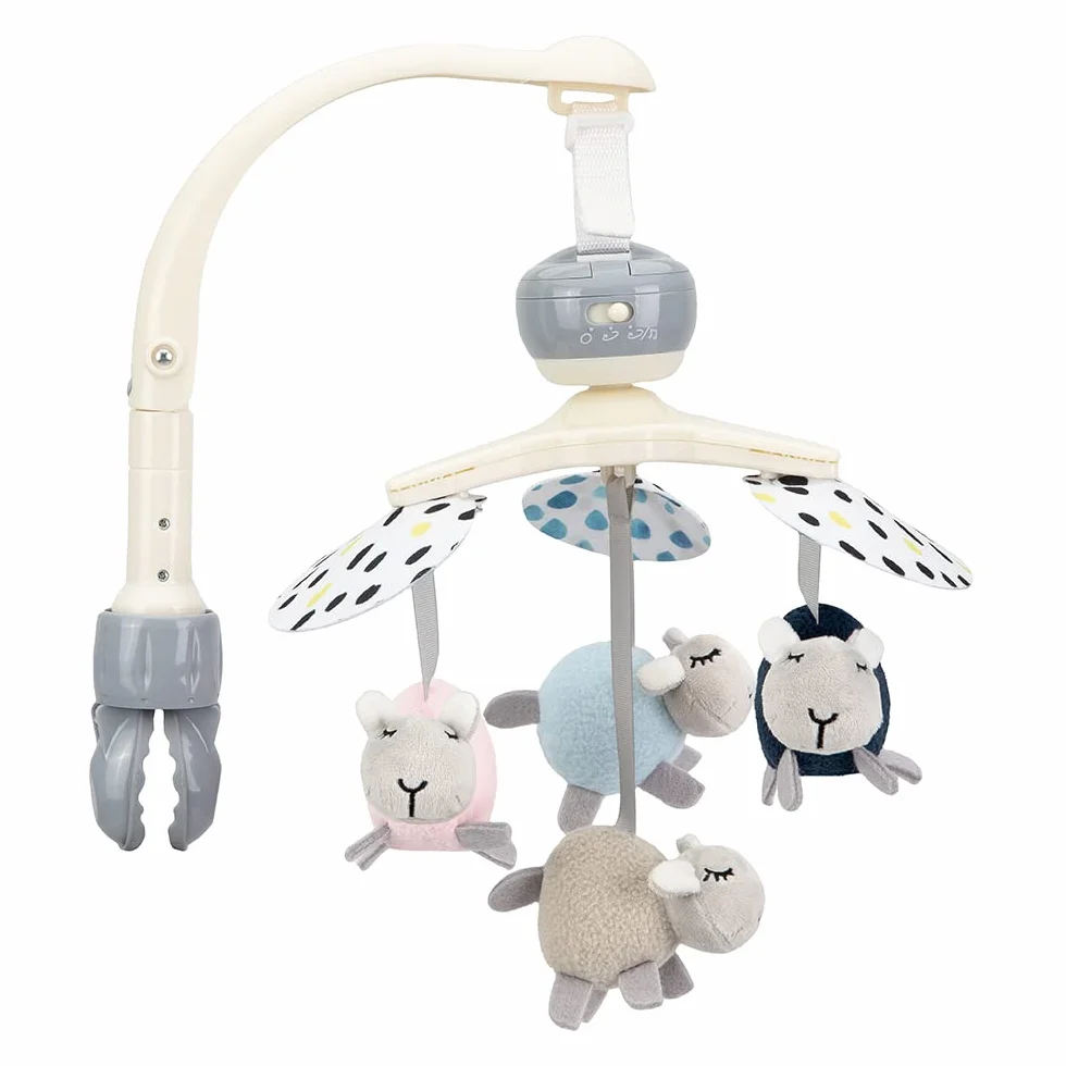 MoMi KIKI Carrousel mobile pour bébé 4 jouets sensoriels 5 mélodies bruit blanc 0-5 mois