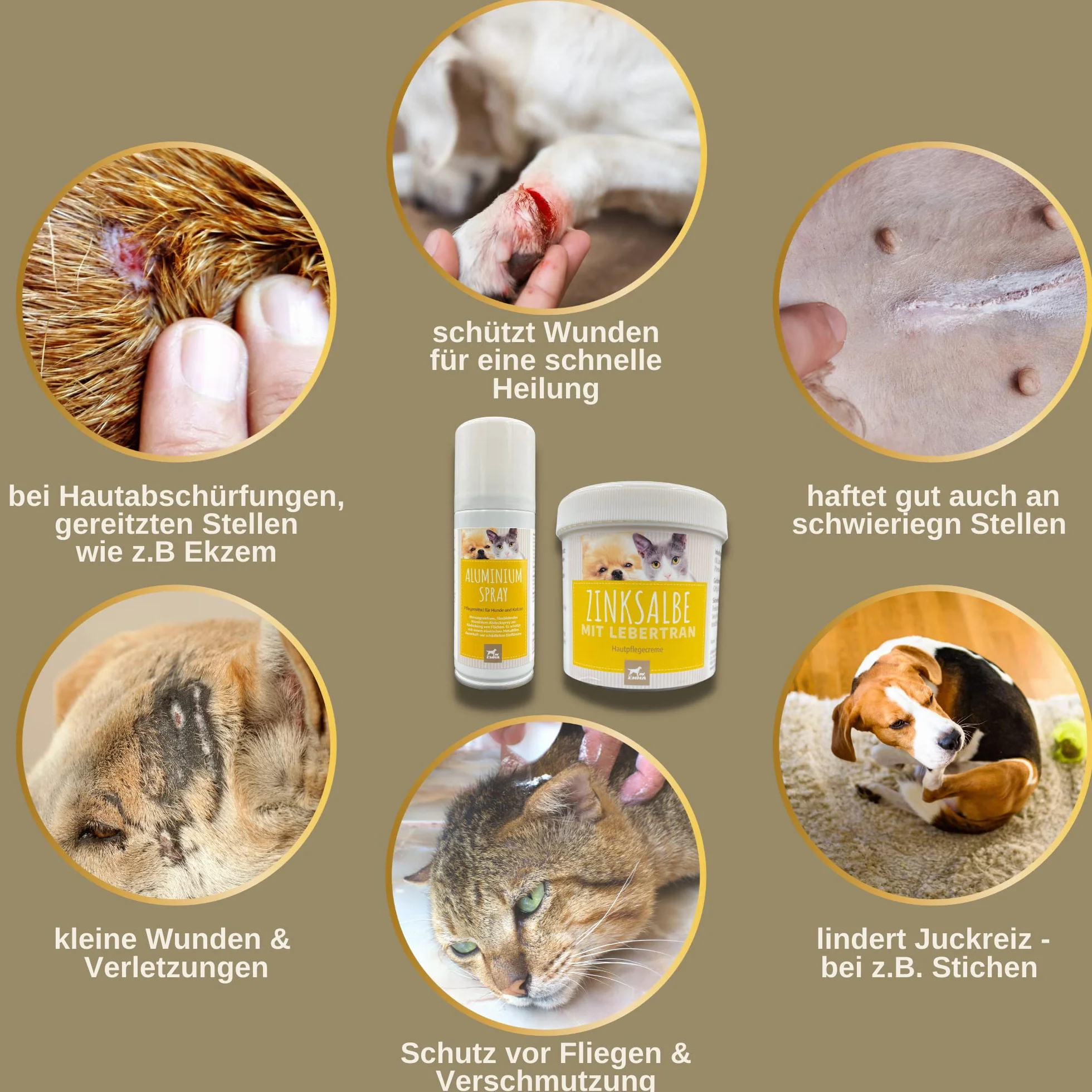 Kit de Premiers Secours pour Chats Emma Spray Argent Pommade Foie de Zinc Cicatrisant Protection Plaies 250 ML 100ml