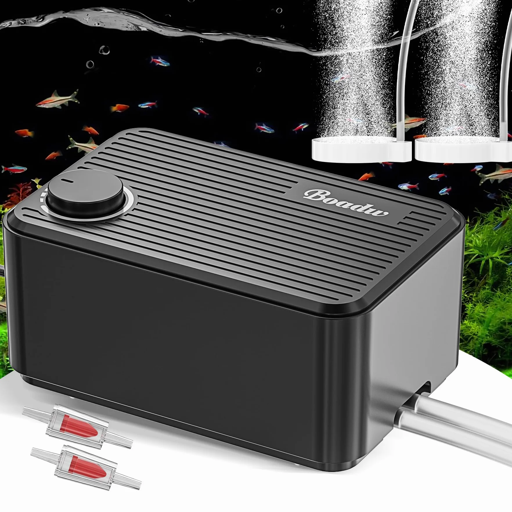 Pompe à air Aquarium Ultra silencieuse 5,5 W Réglable 400L <40db avec Accessoires