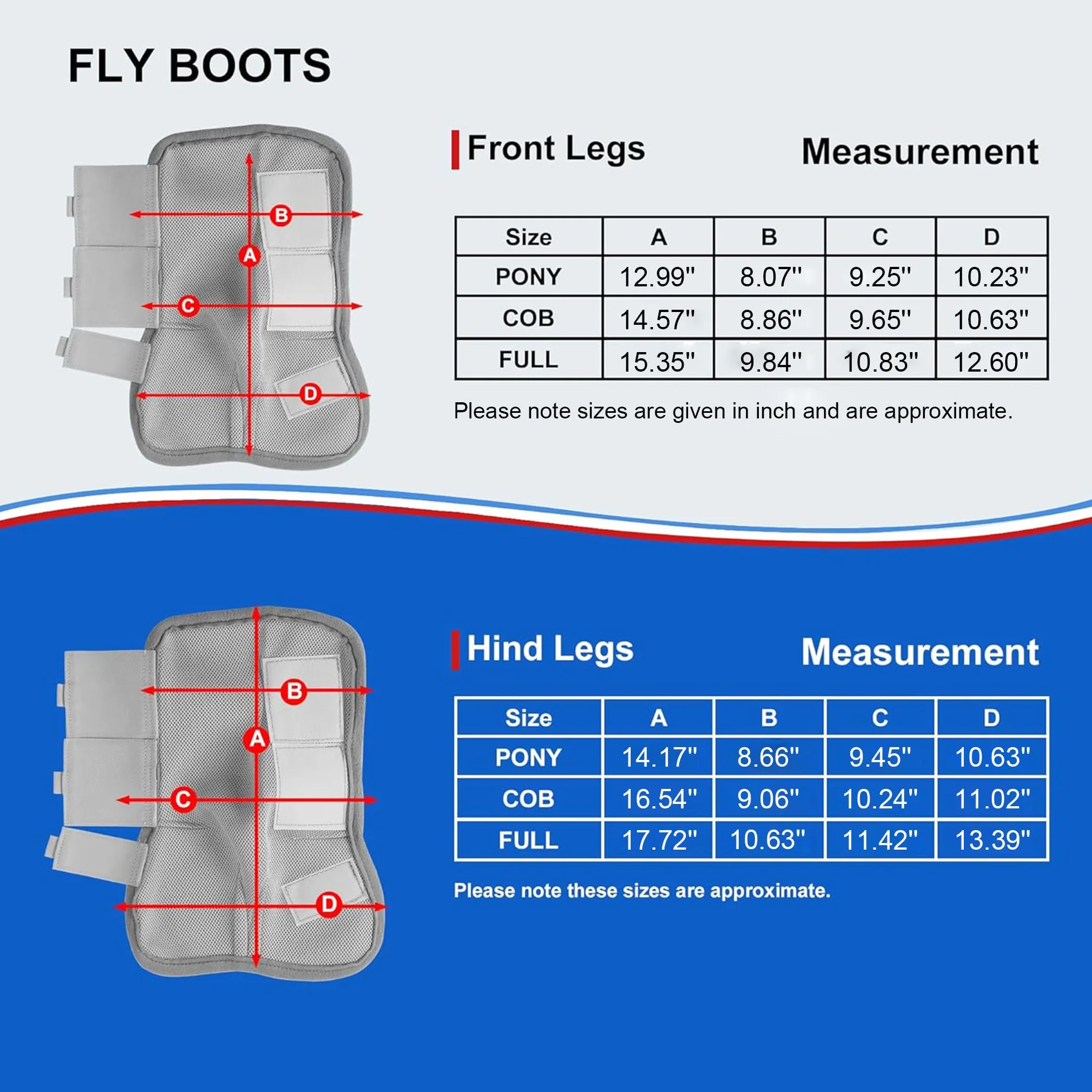 Leberna Lot 4 bottes anti-mouches cheval gris taille complète