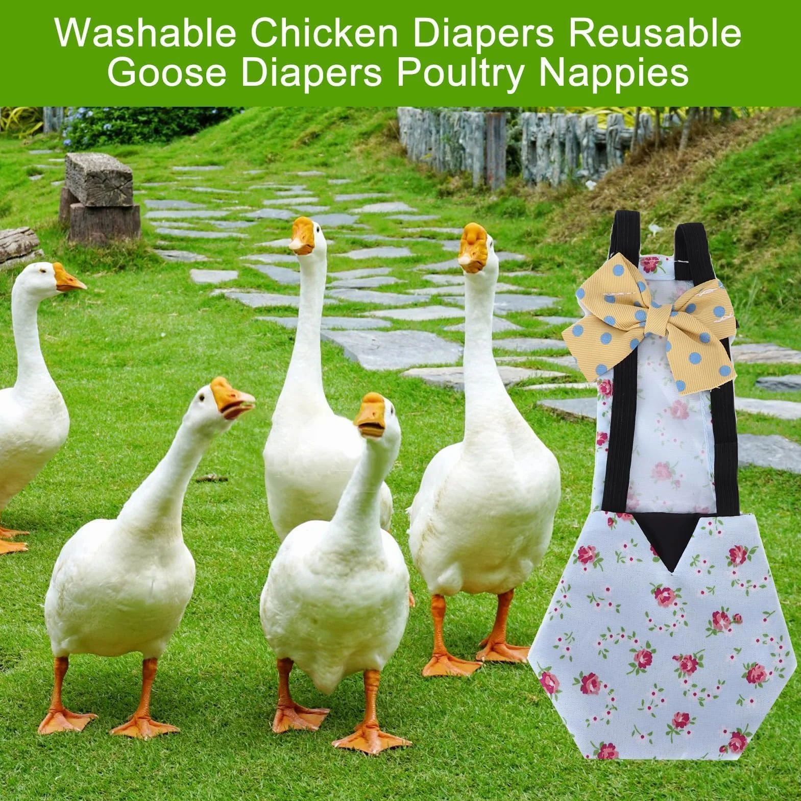 Couches Lavables Réutilisables pour Canard Poulet Poule Oie Tissu Réglable Hygiène Santé