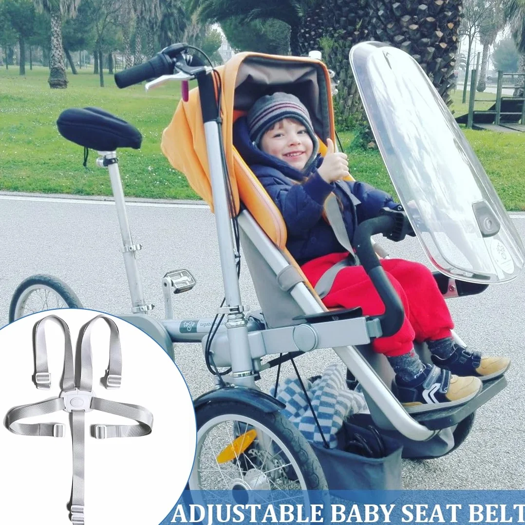 Harnais 5 Points pour Poussette, Sangle de Sécurité Ajustable pour Chaise Haute Bébé