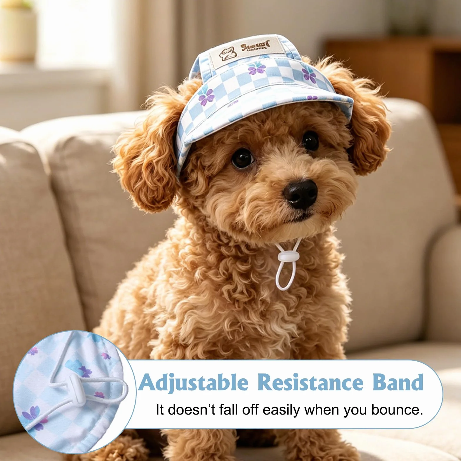 2 Pièces Casquette Chien de Protection Solaire, Chapeau pour Chat Réglable avec Trous d'oreilles, Chapeau de Sport Chat de Compagnie Extérieur pour l'Été Convient Chats et Chiots, Respirant M