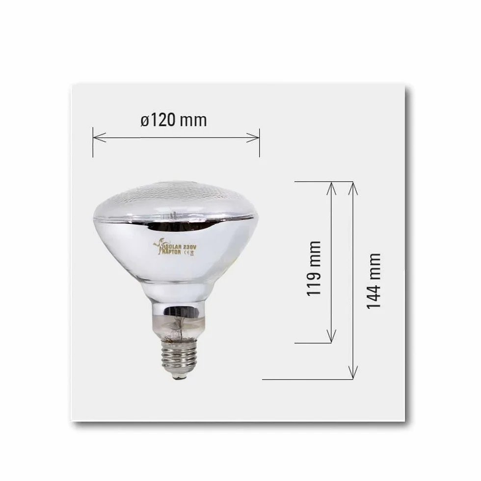 SOLAR RAPTOR Projecteur UV mixte 100 W Lampe à vapeur métallique UV-A UV-B pour terrarium