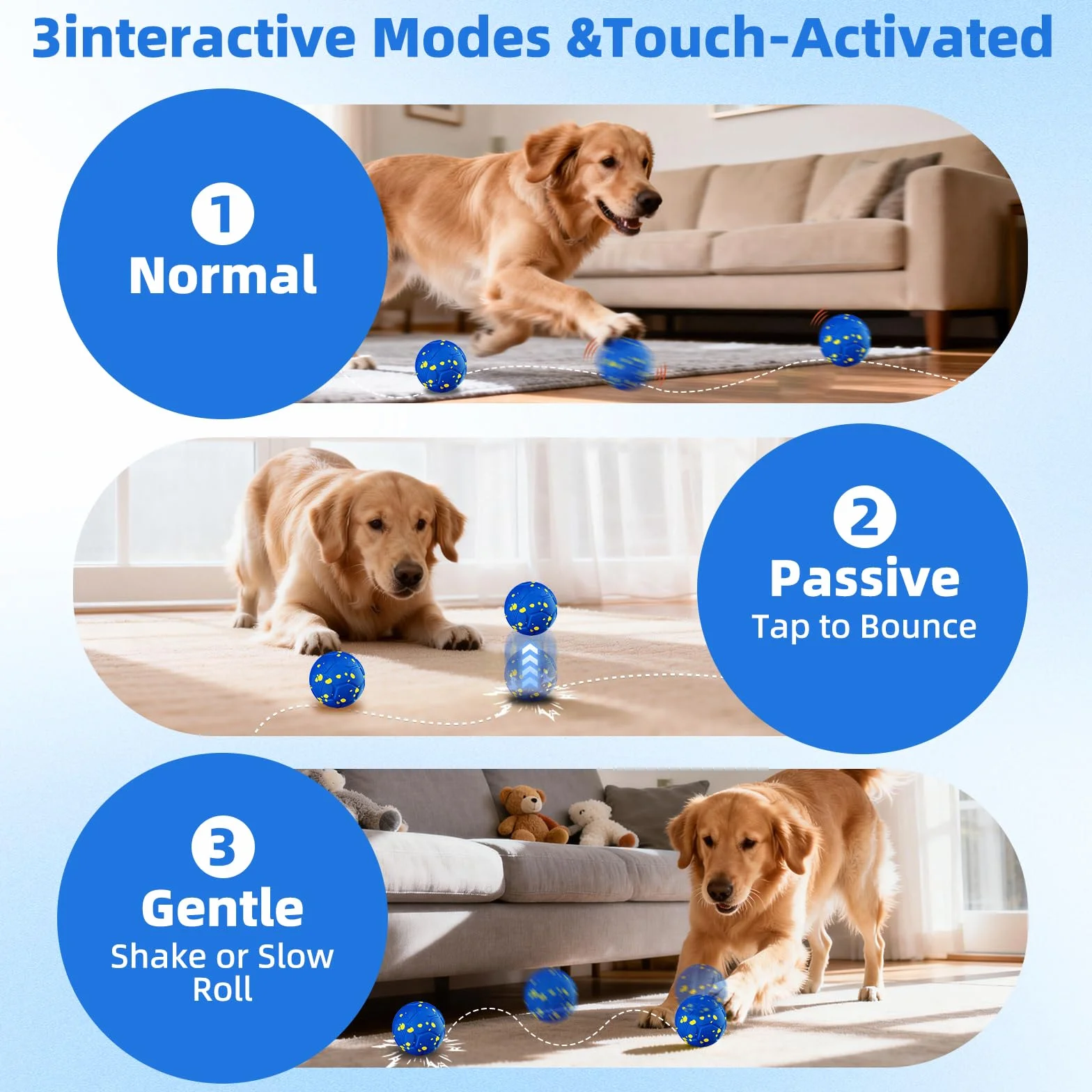 Jouet Chien Interactif, Balle Rebondissante pour Grands Chiens