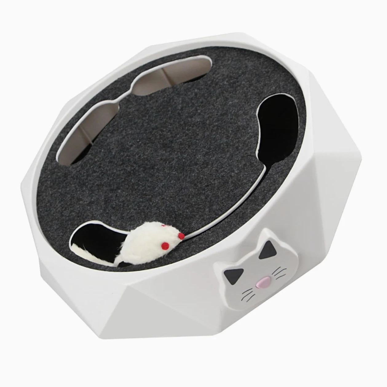 SUPVOX Souris Électronique Interactive pour Chat, Jouet Cache-Cache Blanc | Abs, Fonctionne 3 Piles Aa, Format Portable, Expérience de Chasse Simulée