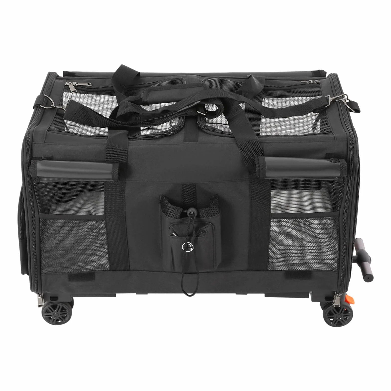 Sac de transport pour chat avec roulettes pliable 17,5 kg noir