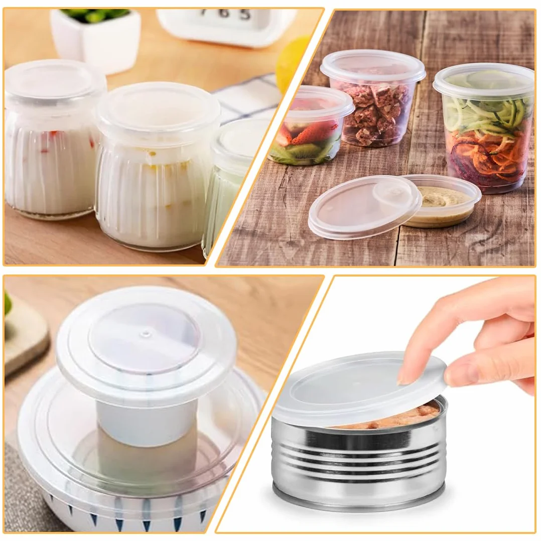 8 Pièces Couvercle Boite de Conserve 200/400-800 g, Couvercle Conserve de Transparent Couvercles de Canettes pour Animaux de Compagnie pour Conservation Aliments en Conserve