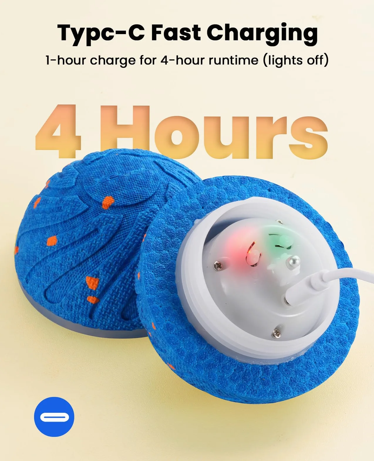 Xeuch Balles interactives intelligentes pour chien, balle rebondissante à mouvement automatique, matériau E-TPU, jouet rotatif activé par le mouvement pour chiens, chiots, jouets d'enrichissement et
