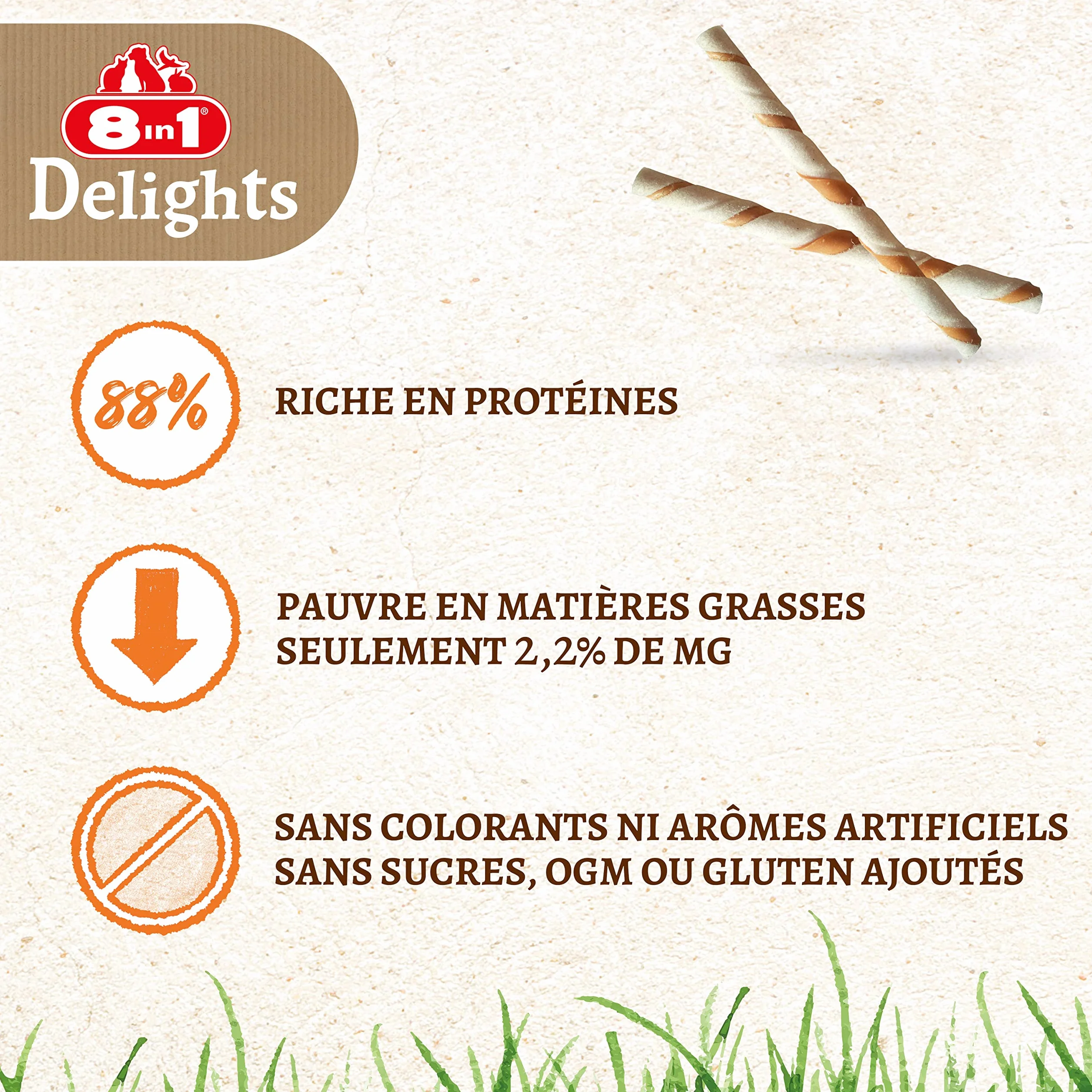 8in1 Delights Twisted Sticks pour Chien 35 pièces