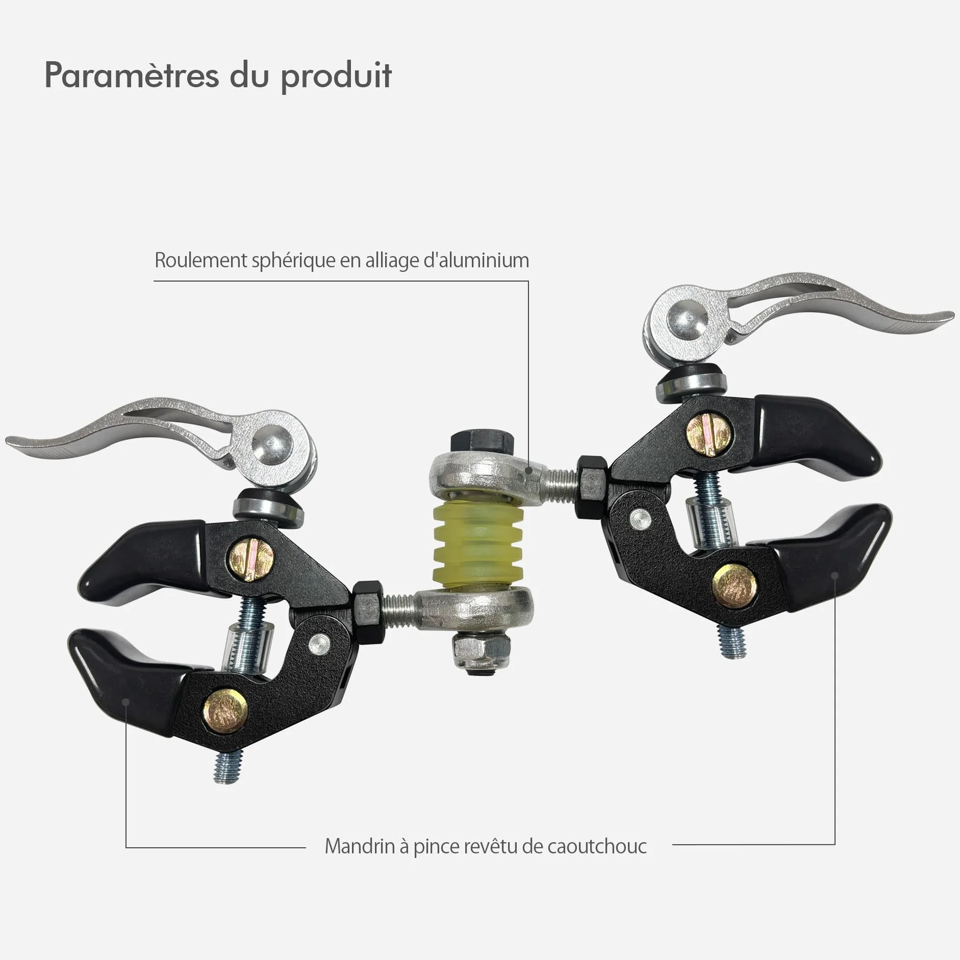 Mimoke Porte-bagages vélo pour chariot - Pince 10–45 mm - Fixation poignées chariots, trolleys, bagages - Housse protection transport