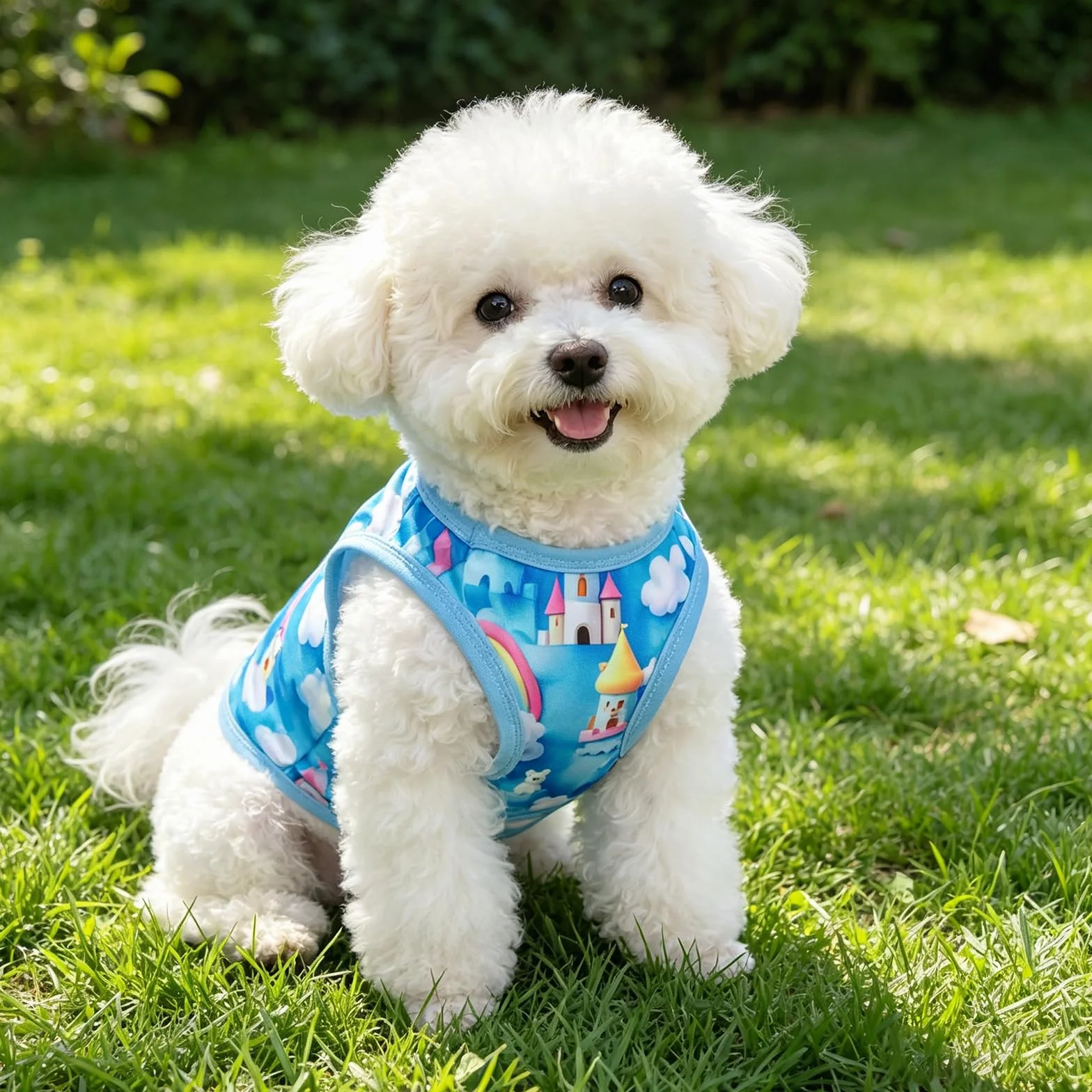 T-Shirt Vetement Chien Été Le Canard Bleu Ourson Respirant Protection UV Petits Moyens Chiens L