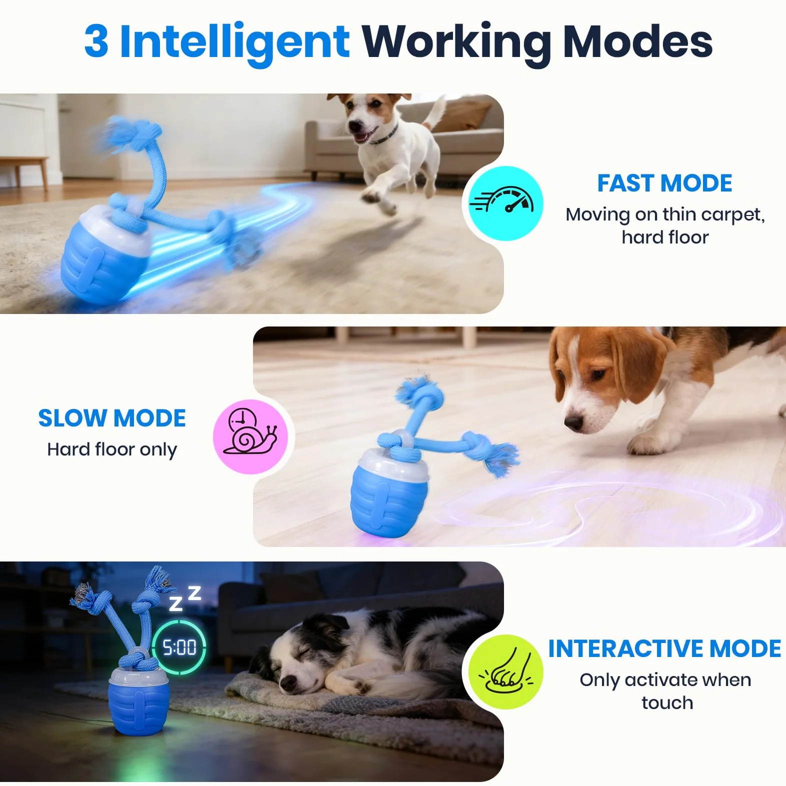 Jouets interactifs pour chiens de taille moyenne, balle automatique à mouvement intelligent amélioré 2026, jouet interactif pour chien pour les garder occupés, jouet pour chien Chase Buddy