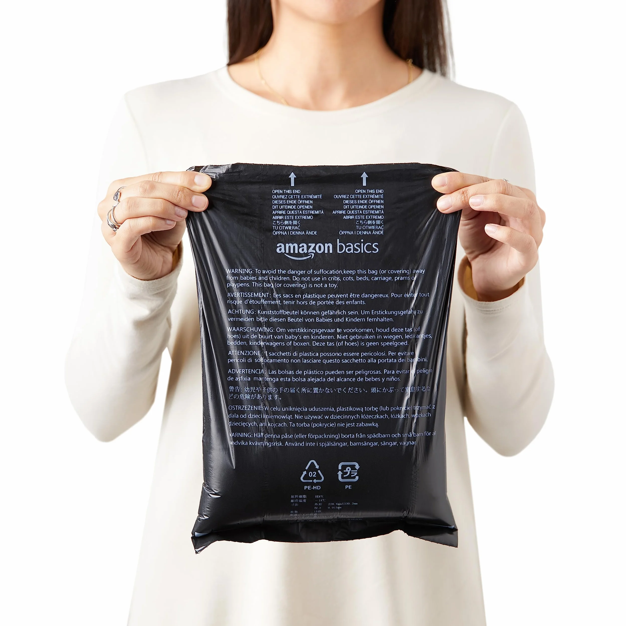 Amazon Basics sacs à déjections canines avec distributeur et clip pour laisse, sans parfum, lot de 300