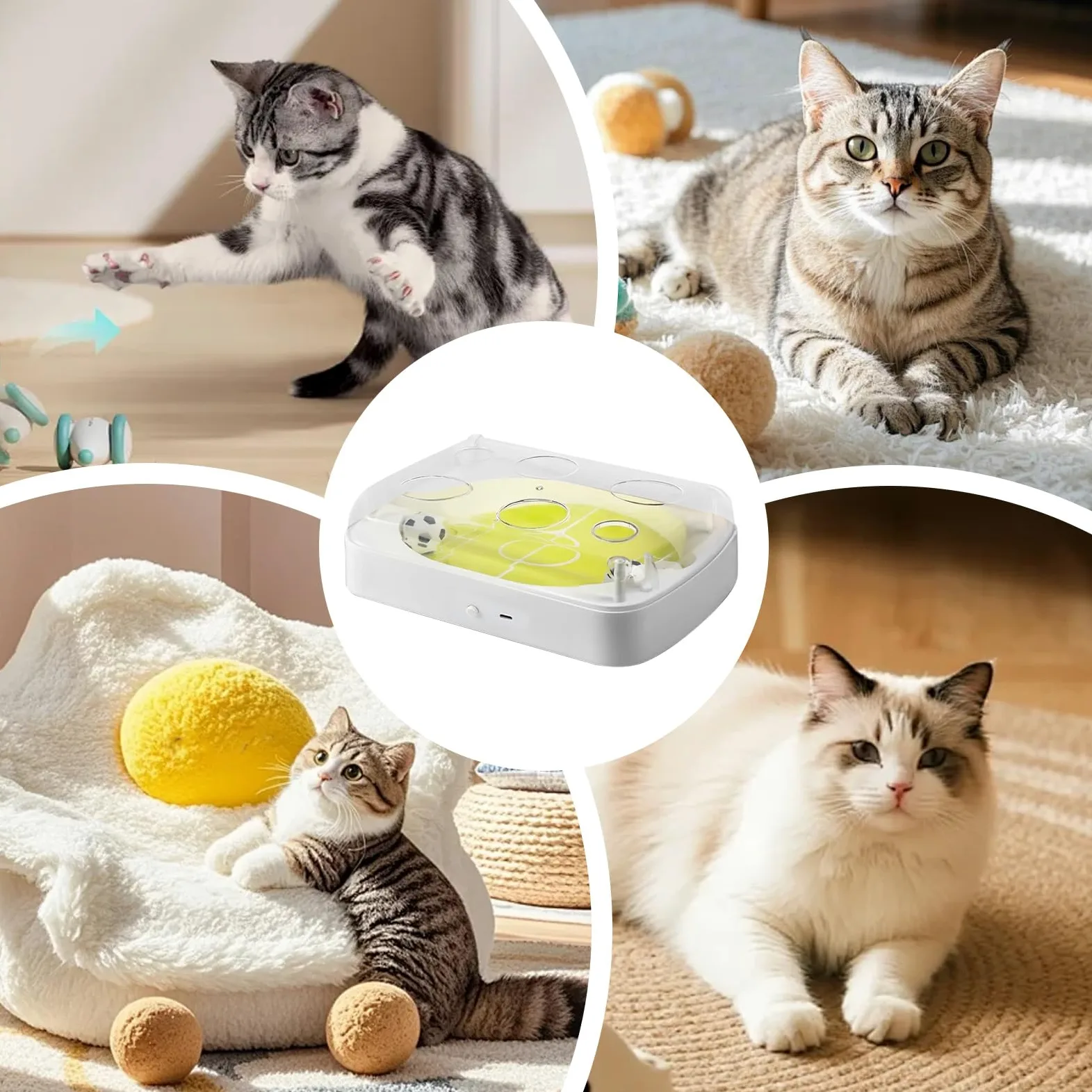 Balle jouet pour chat Ballon foot électrique interactif avec cataire | d'intérieur pour chat Pour entraînement/exercice, stimulation mentale, simulation de chasse,