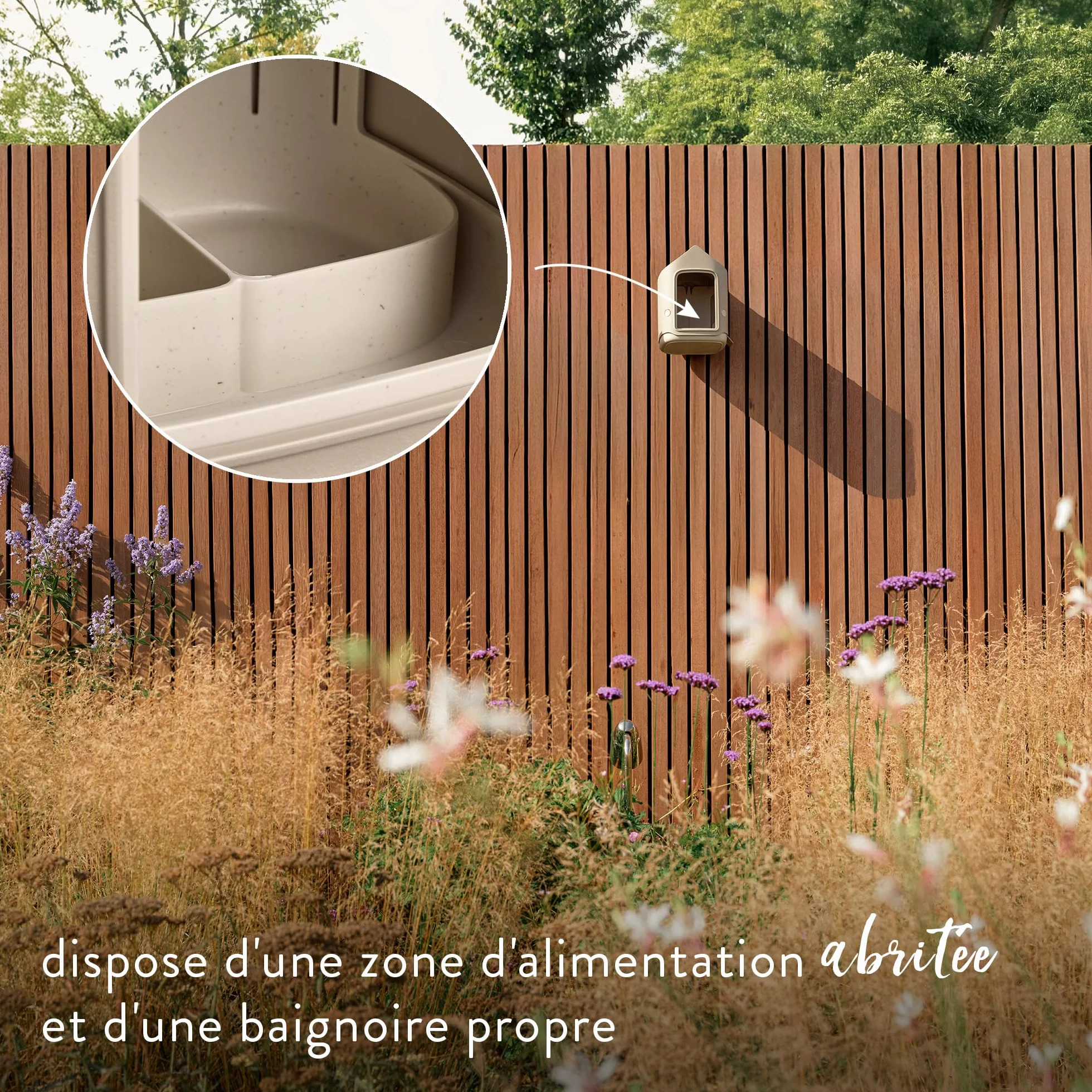 Elho Cosy Mangeoire à Oiseaux 18 cm Plastique Recyclé Beige