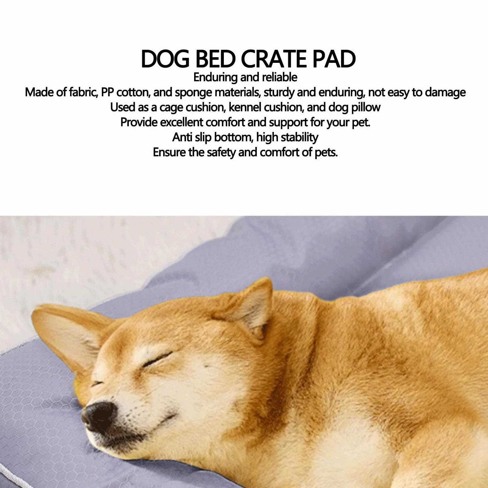 Coussin Imperméabilisant pour Cage de Lit pour Chien pour Un Repos Confortable pour Animaux de Compagnie, Tapis de Chenil Antidérapant pour Cage à Chien, Tapis pour Lavable en Machine pour