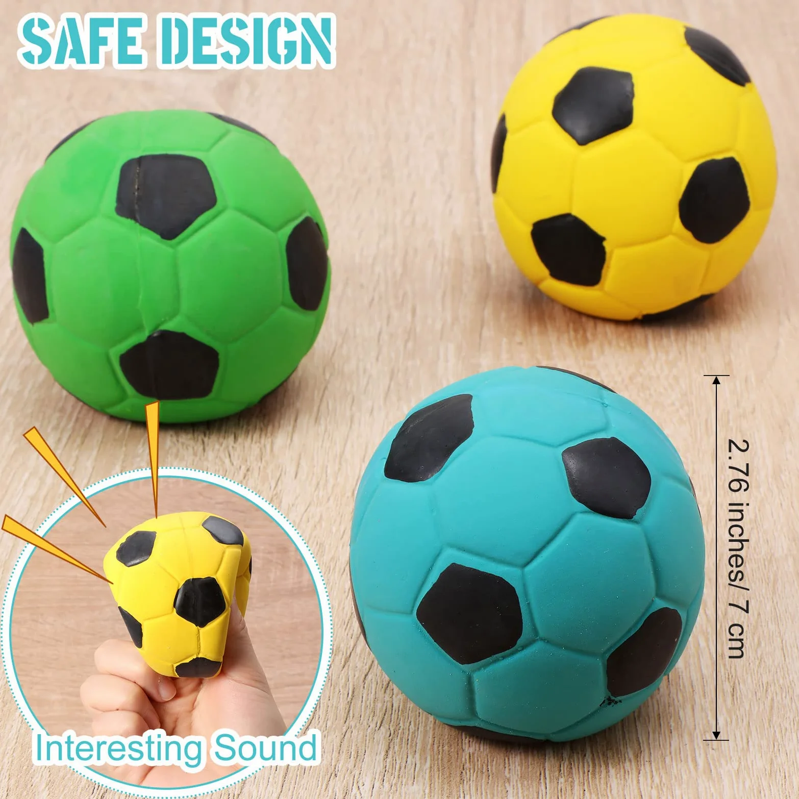 Lot de 9 balles couinantes en latex pour chien de taille moyenne et petite taille