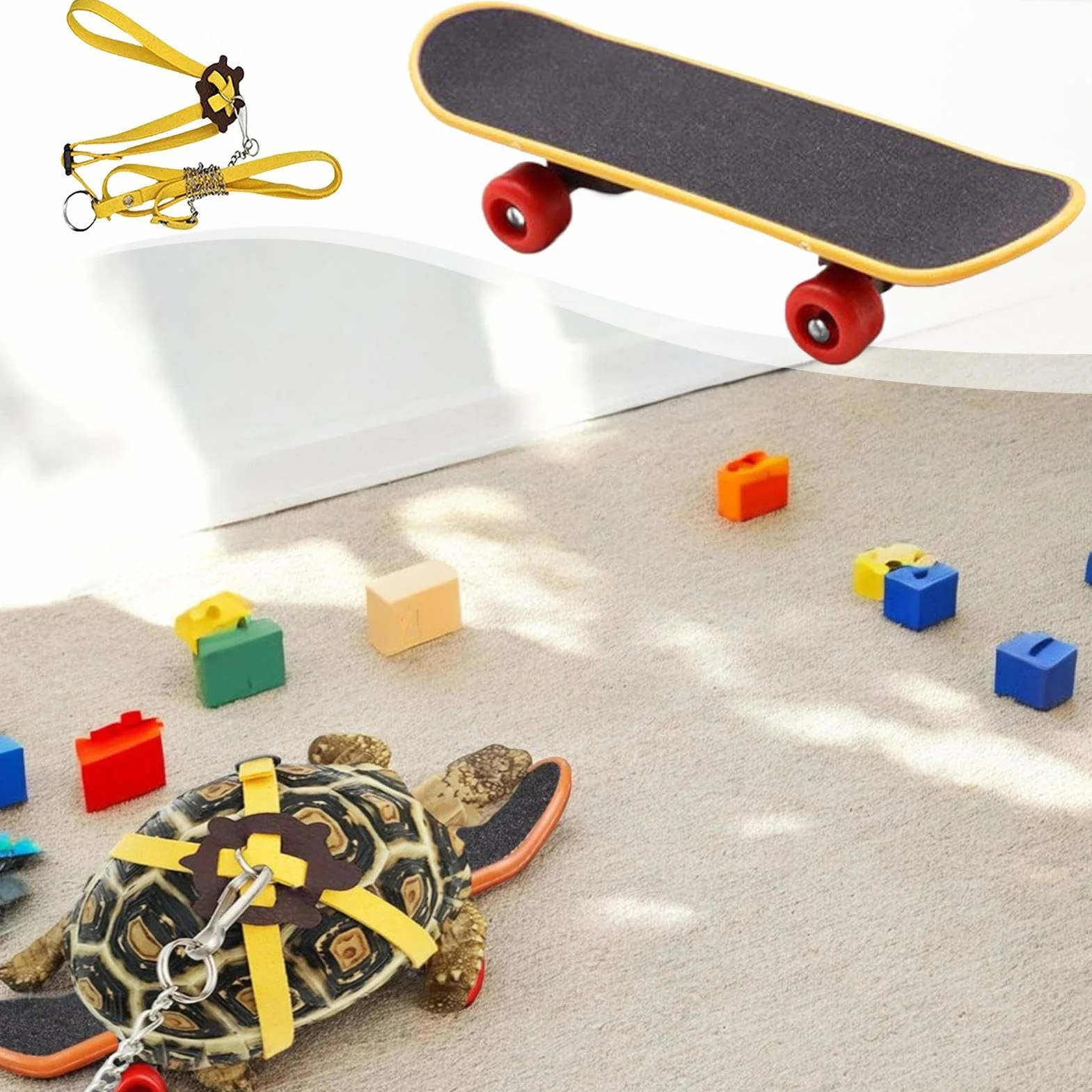 Harnais Sécurité Planche À Roulettes Pour Tortues Accessoires Réglables Reptiles Intérieur Extérieur