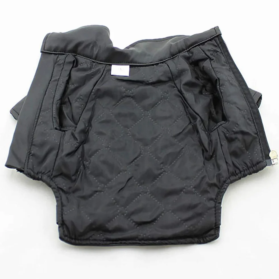Manteau d'hiver pour Chien en Cuir Cool, Coupe-Vent Étanche, Noir XL