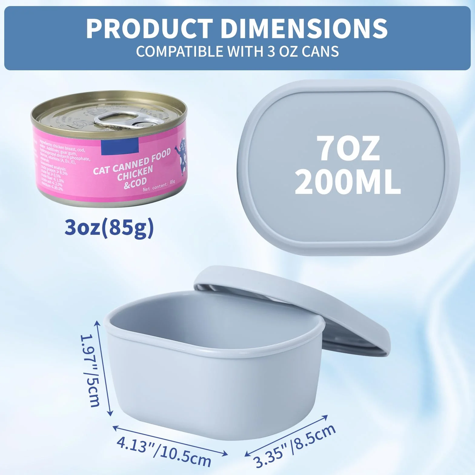 SLSON 2 Pièces Couvercle Silicone pour Boîte de Conserve Chat Chien 3oz