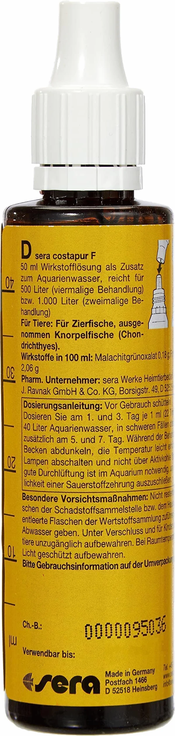 Sera Costapur Conditionneur d’Eau pour Aquariophilie 50 ML