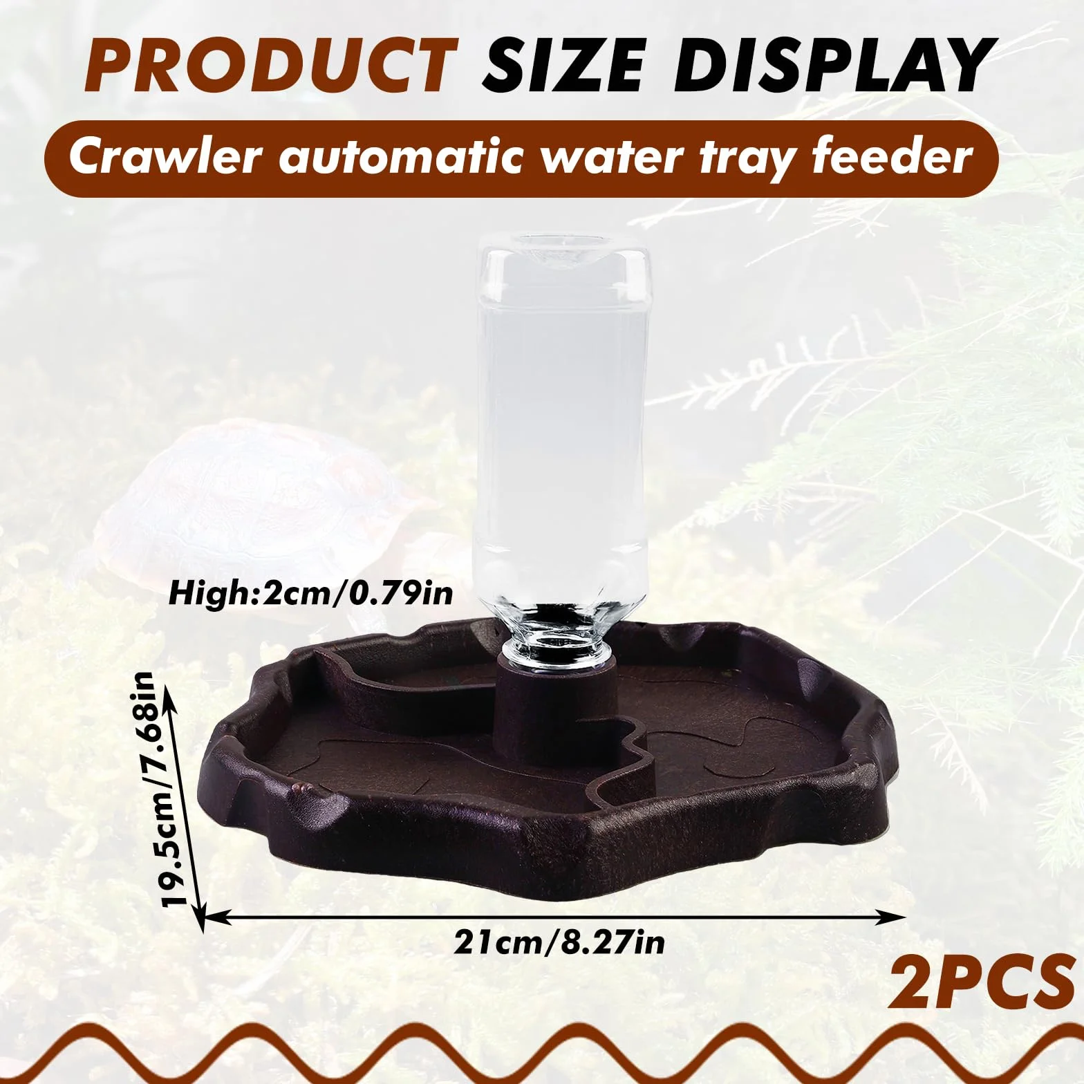 Vegena 2 en 1 Distributeur d'eau pour Reptile Abreuvoir Tortue Mangeoire Bol de Nourriture