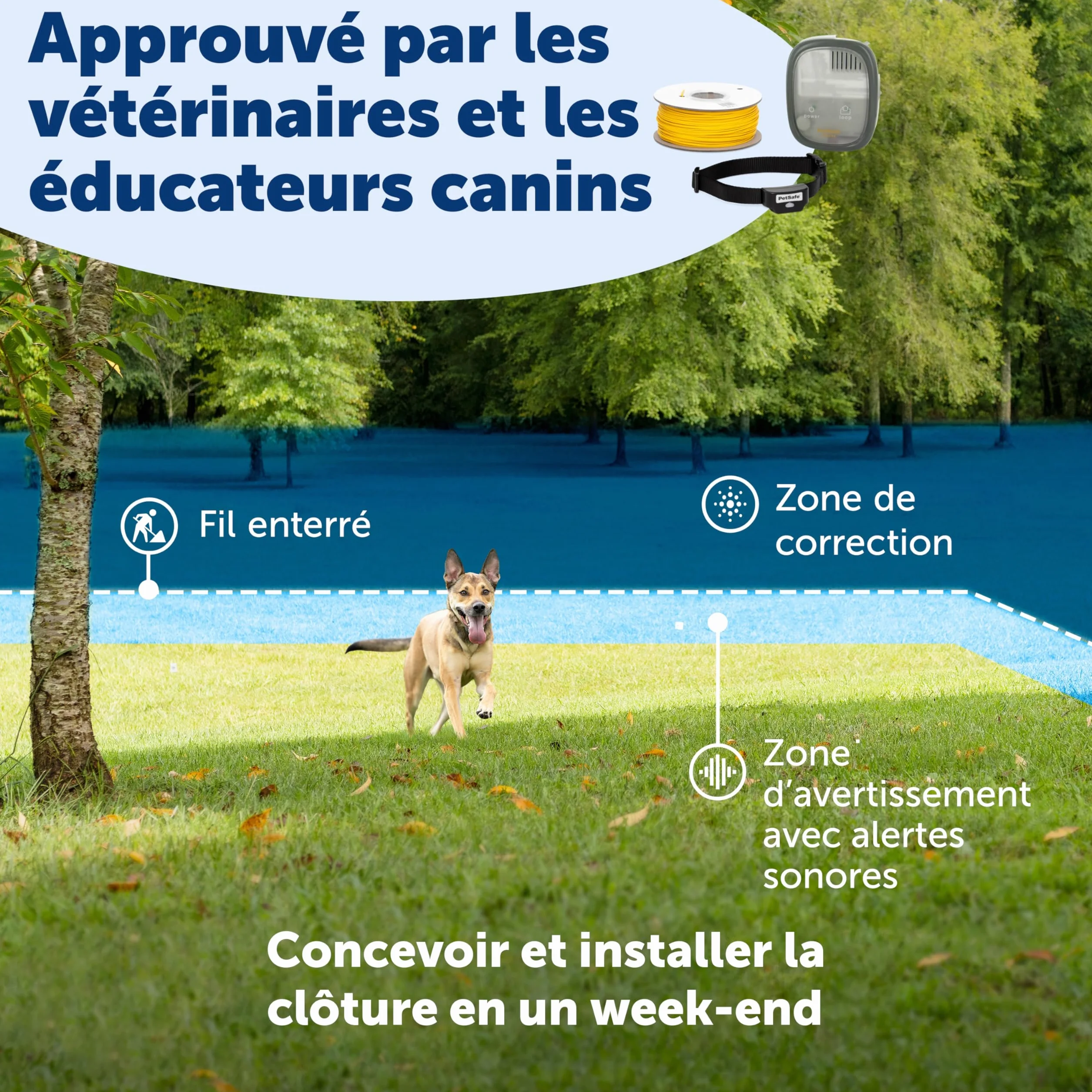 PetSafe PIG19-16413 Clôture Anti-Fugue Filaire Collier Rechargeable Étanche