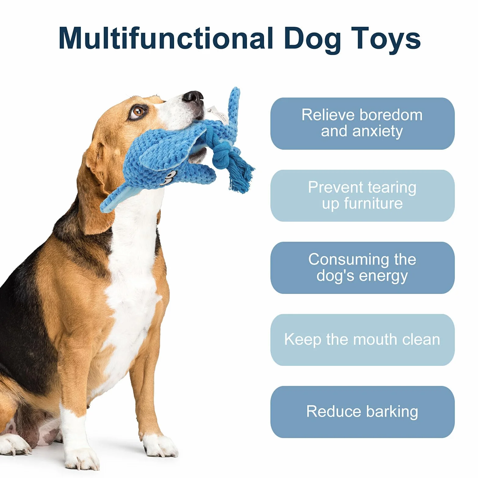 Jouets pour chien couineurs avec papier froissé, peluche à mâcher, corde coton interactif pour chiot petit moyen