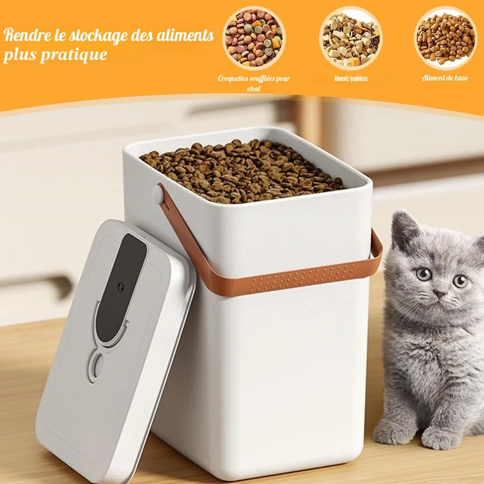 NIERBO Récipient de nourriture pour animaux de compagnie - 13 l - Boîte de rangement hermétique avec pelle - Pour chats et chiens
