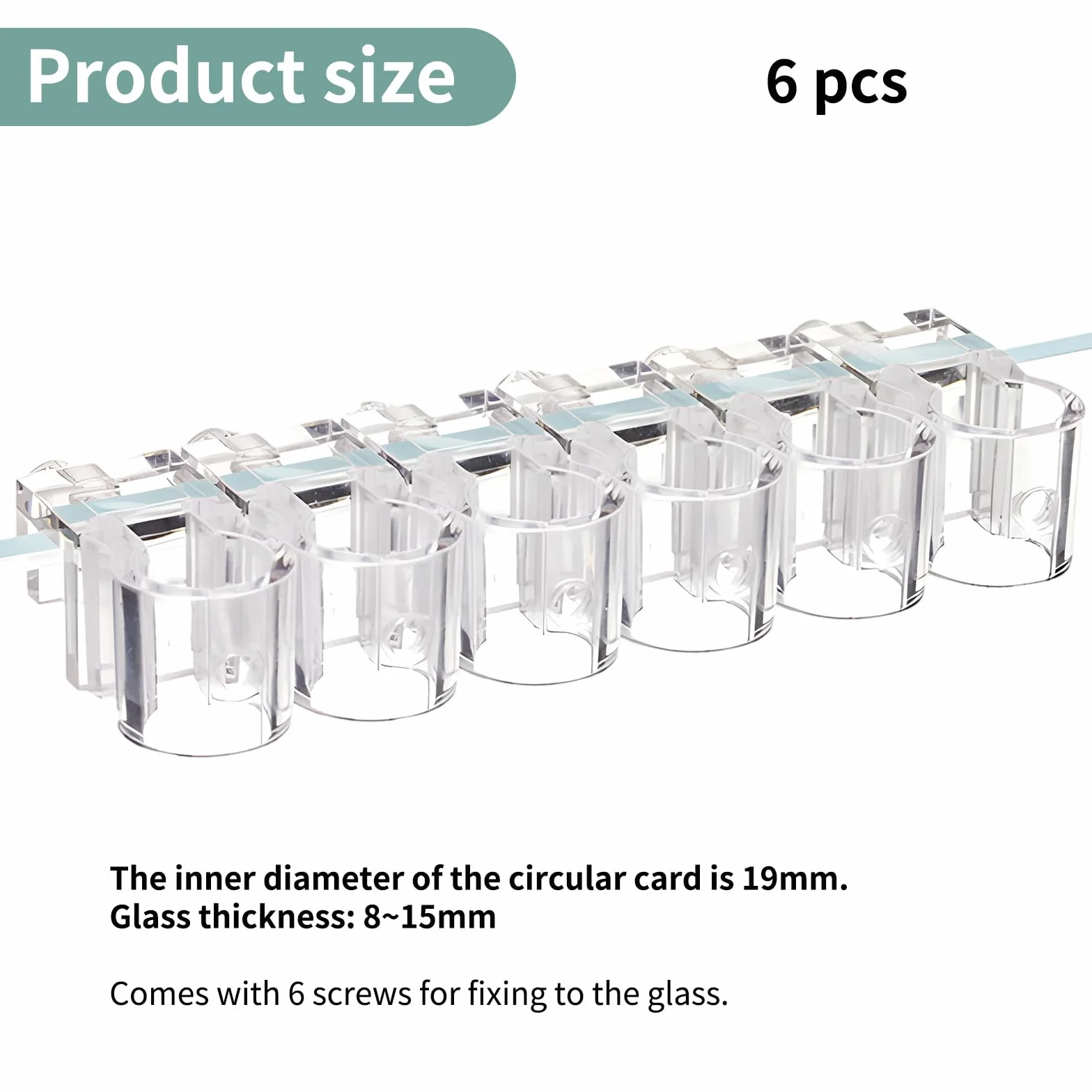 Lot de 6 supports de plantes d'aquarium transparents réutilisables à suspendre pour verre 0,7-1,5 cm