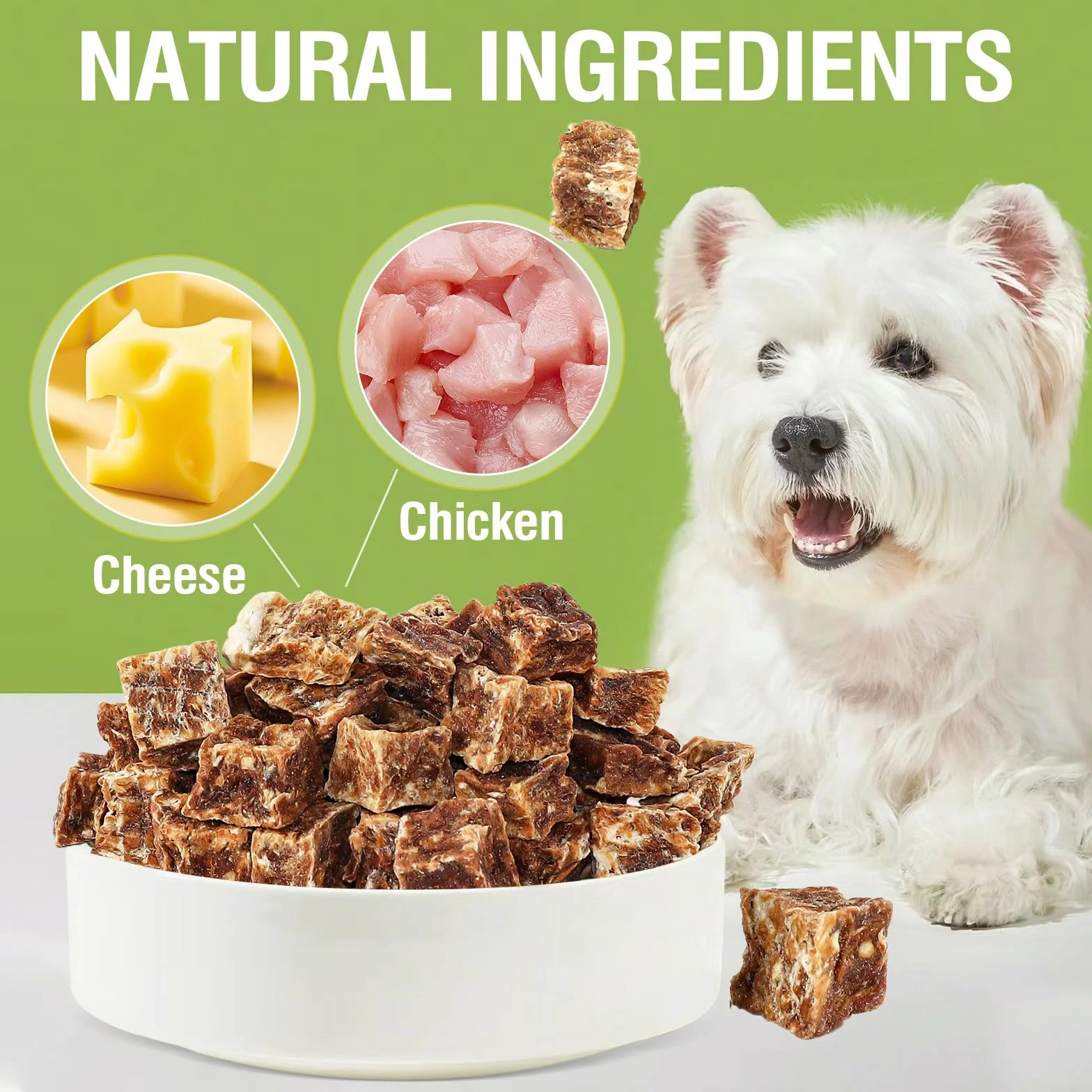 Friandise pour Chiens Poitrine de Poulet Cuite au Four et Fromage sans Céréales 128g
