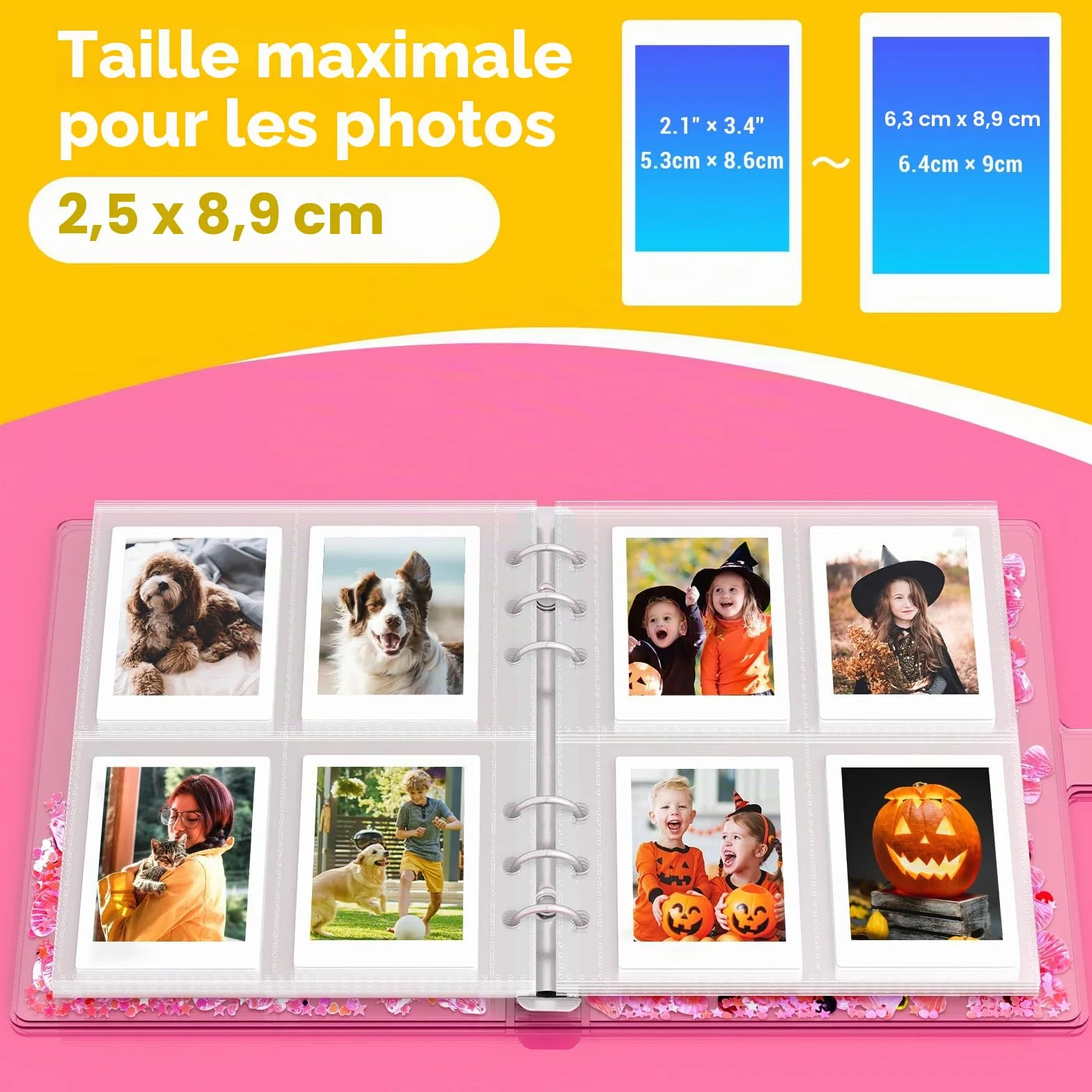 Album Photo Enfant pour Polaroid Instax Mini, 200 Photos, Cadeau Filles 4-10 Ans